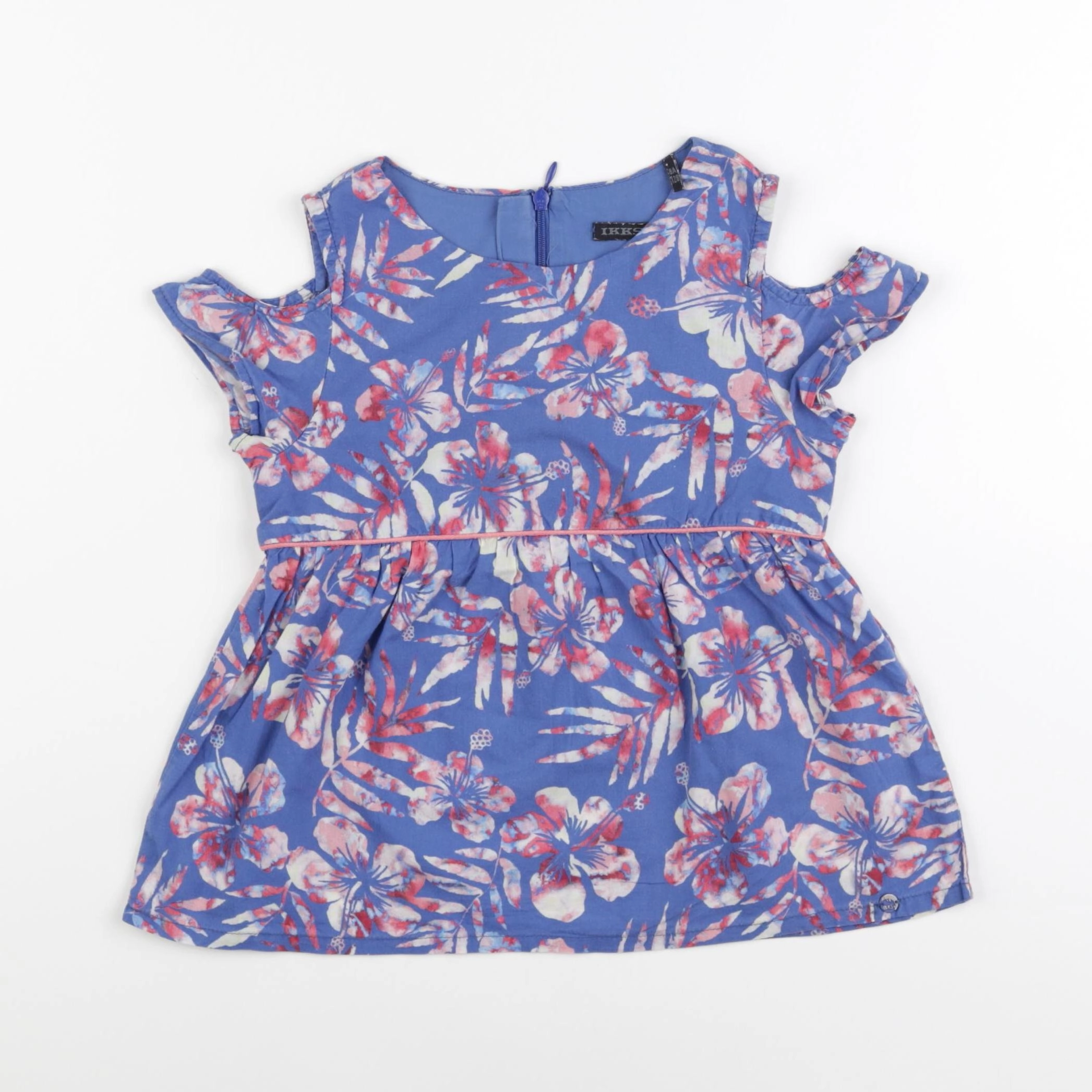 IKKS - blouse bleu, rose - 8 ans