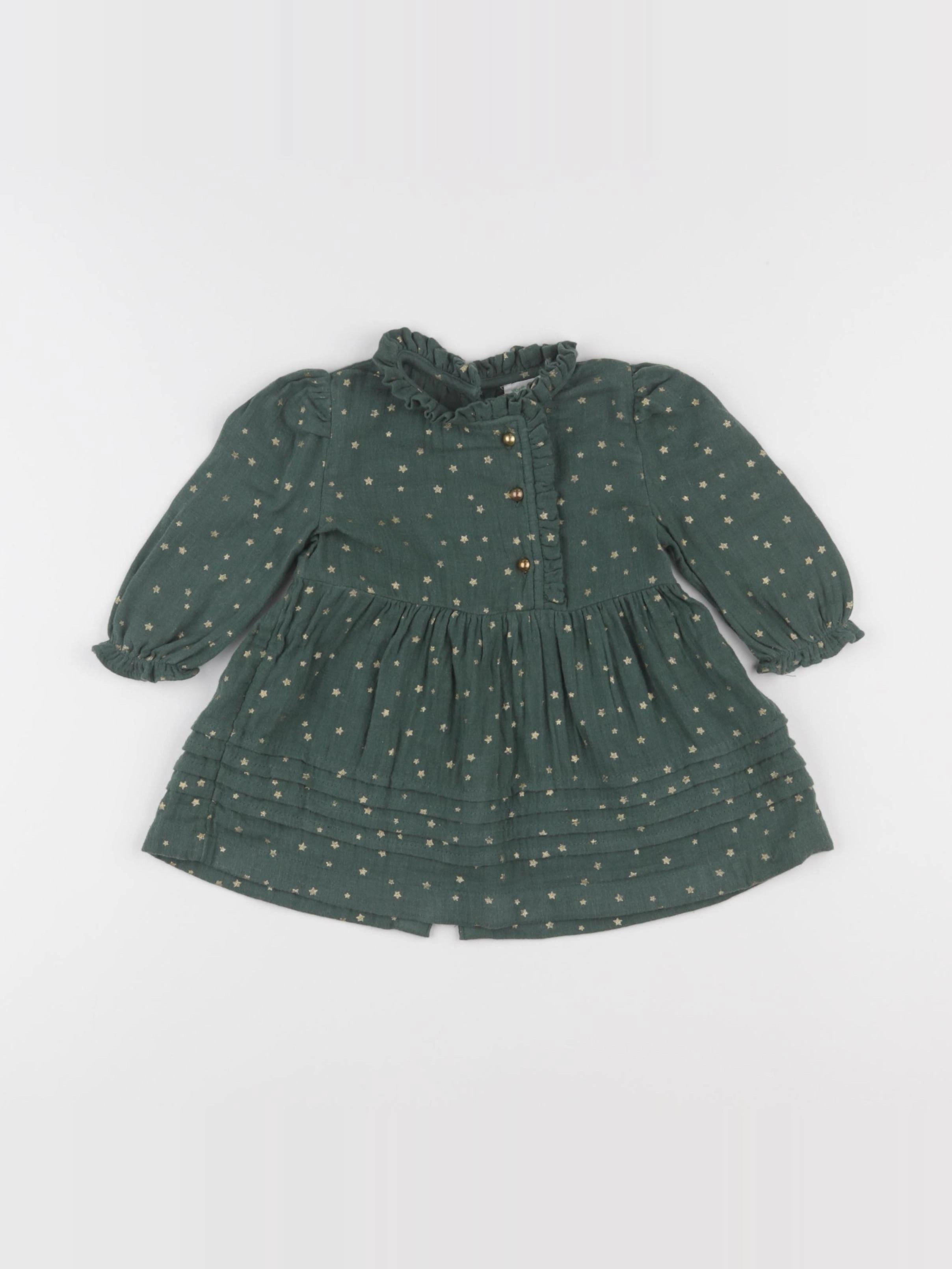 Vertbaudet - robe vert - 6 mois
