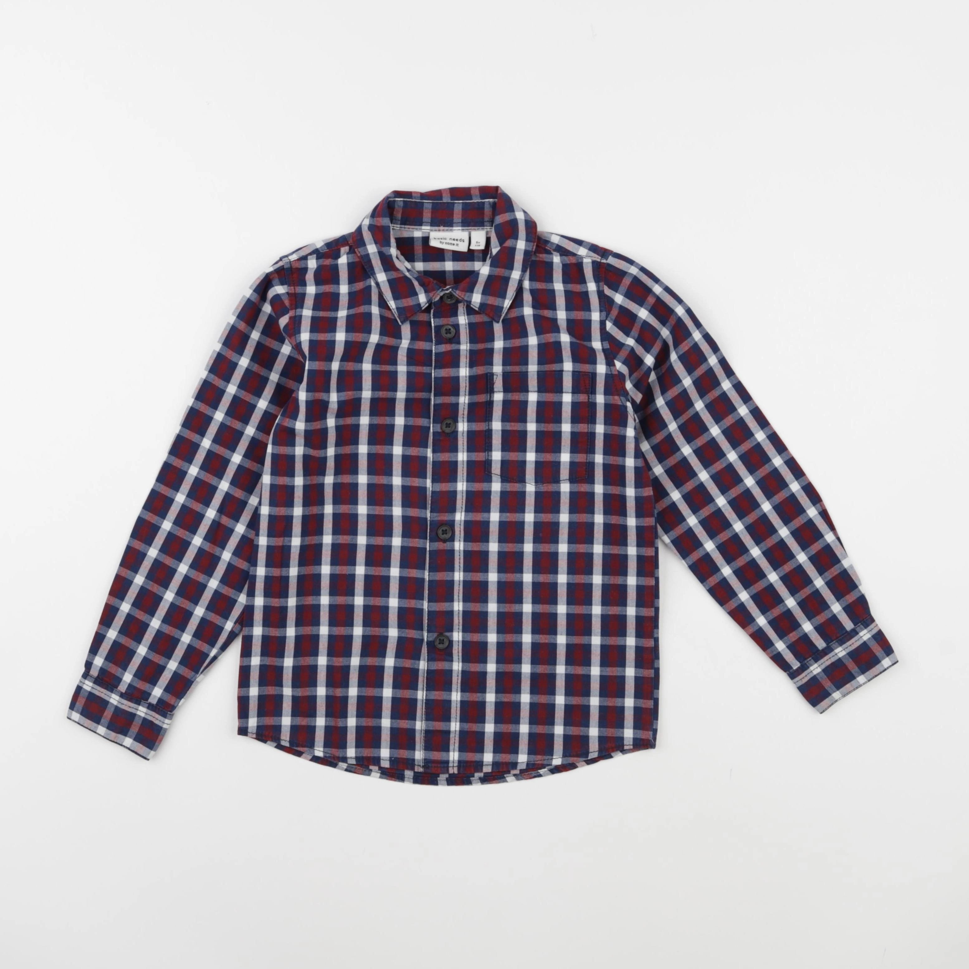 Name it - chemise bleu, blanc, rouge - 5 ans