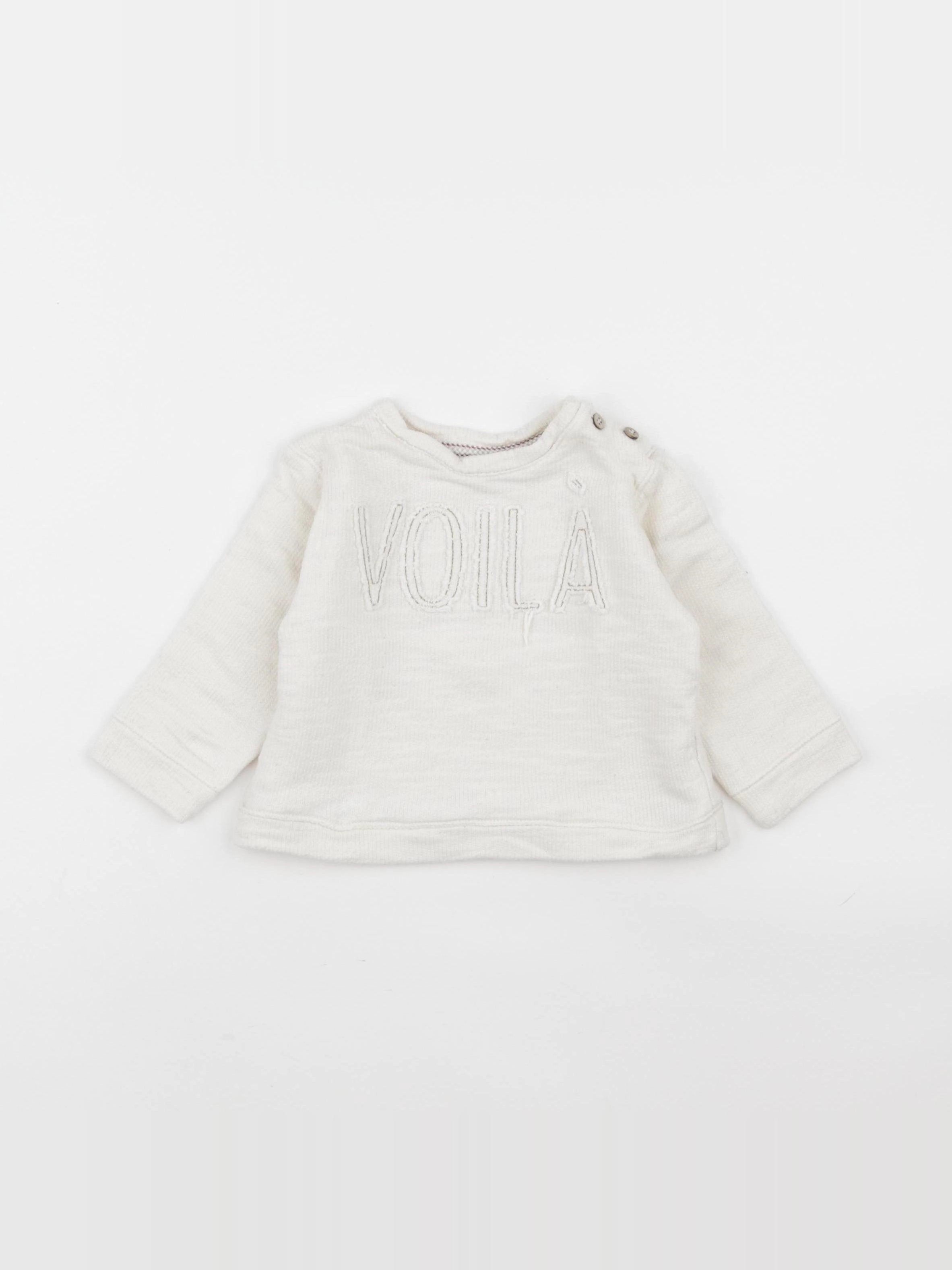 Zara - sweat beige - 9/12 mois