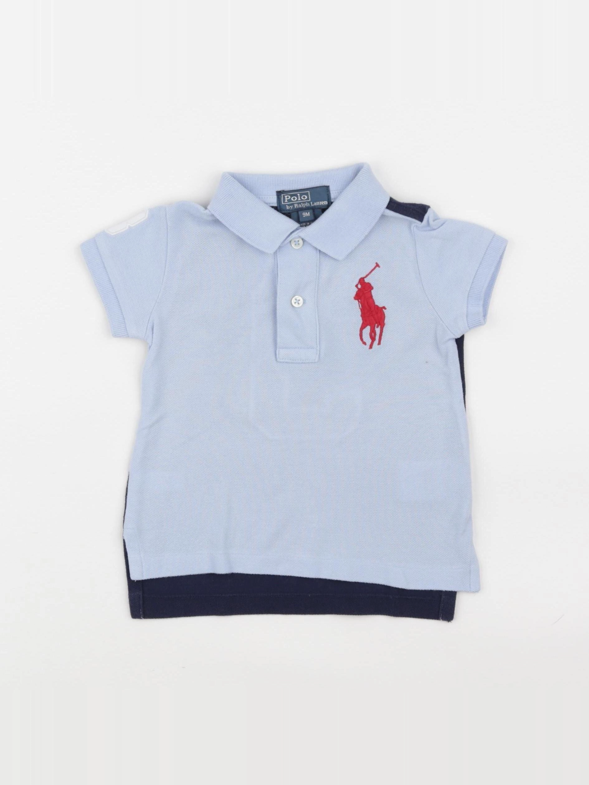 Ralph Lauren - polo imprimé au dos bleu - 9 mois