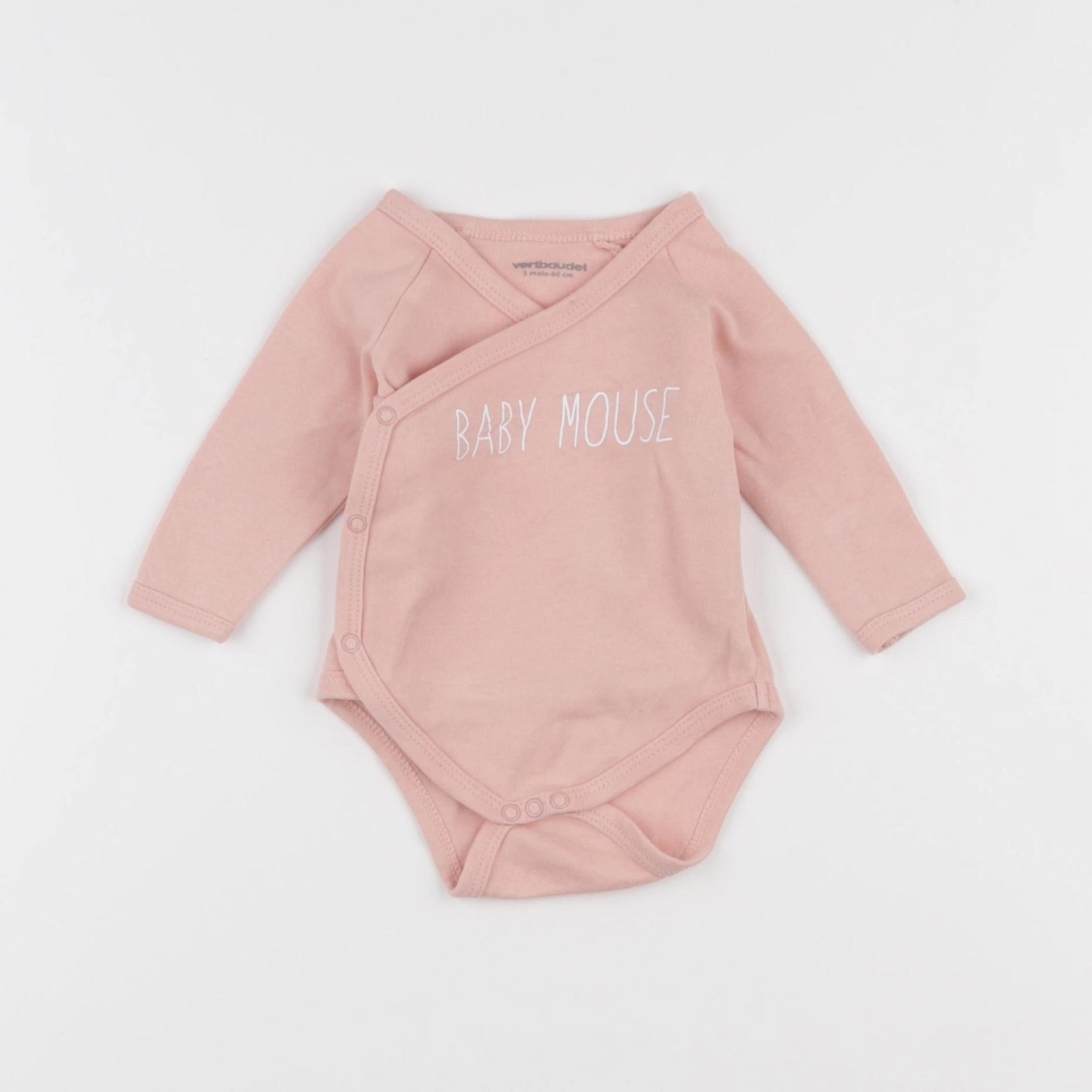 Vertbaudet - body rose - 3 mois