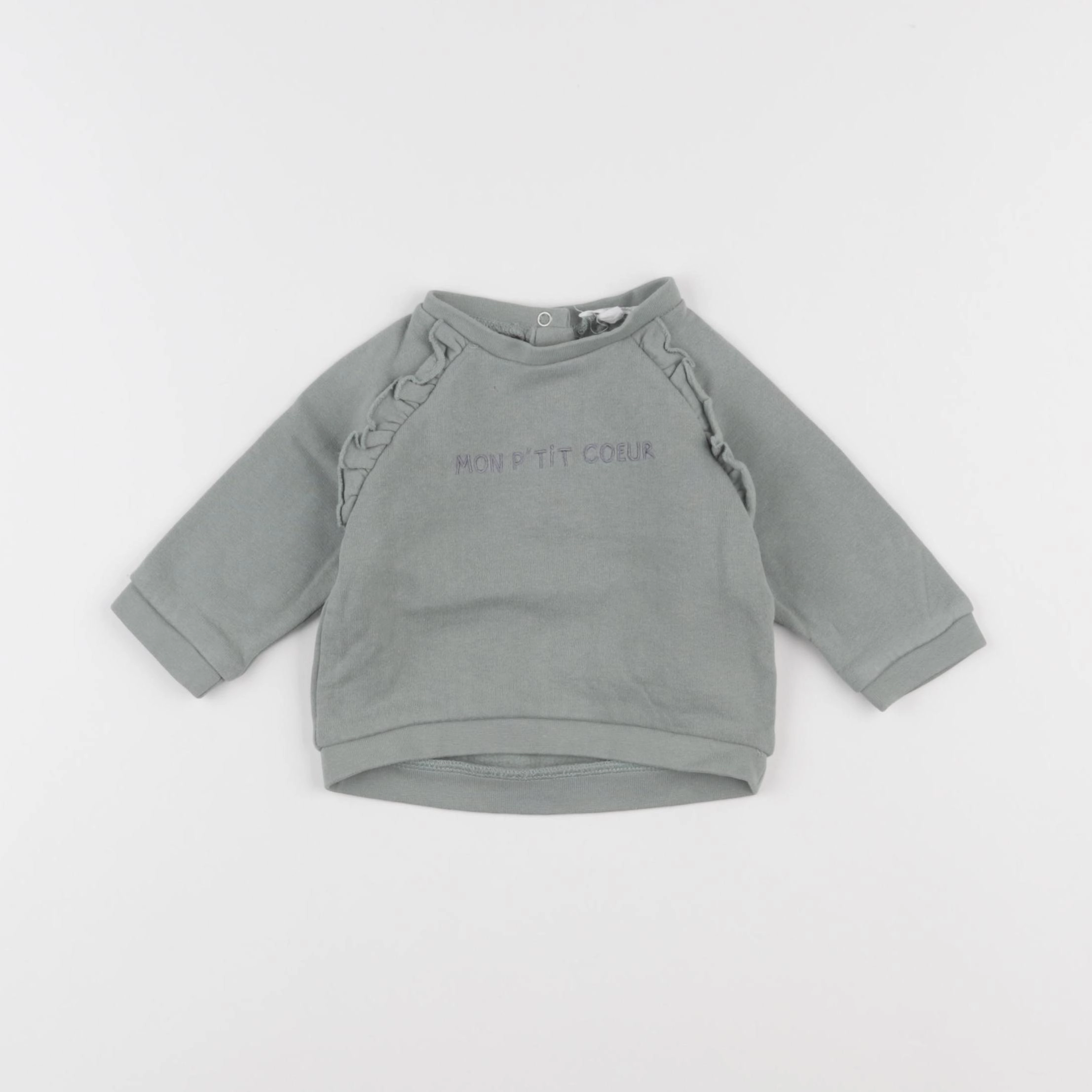 Vertbaudet - sweat vert - 3 mois