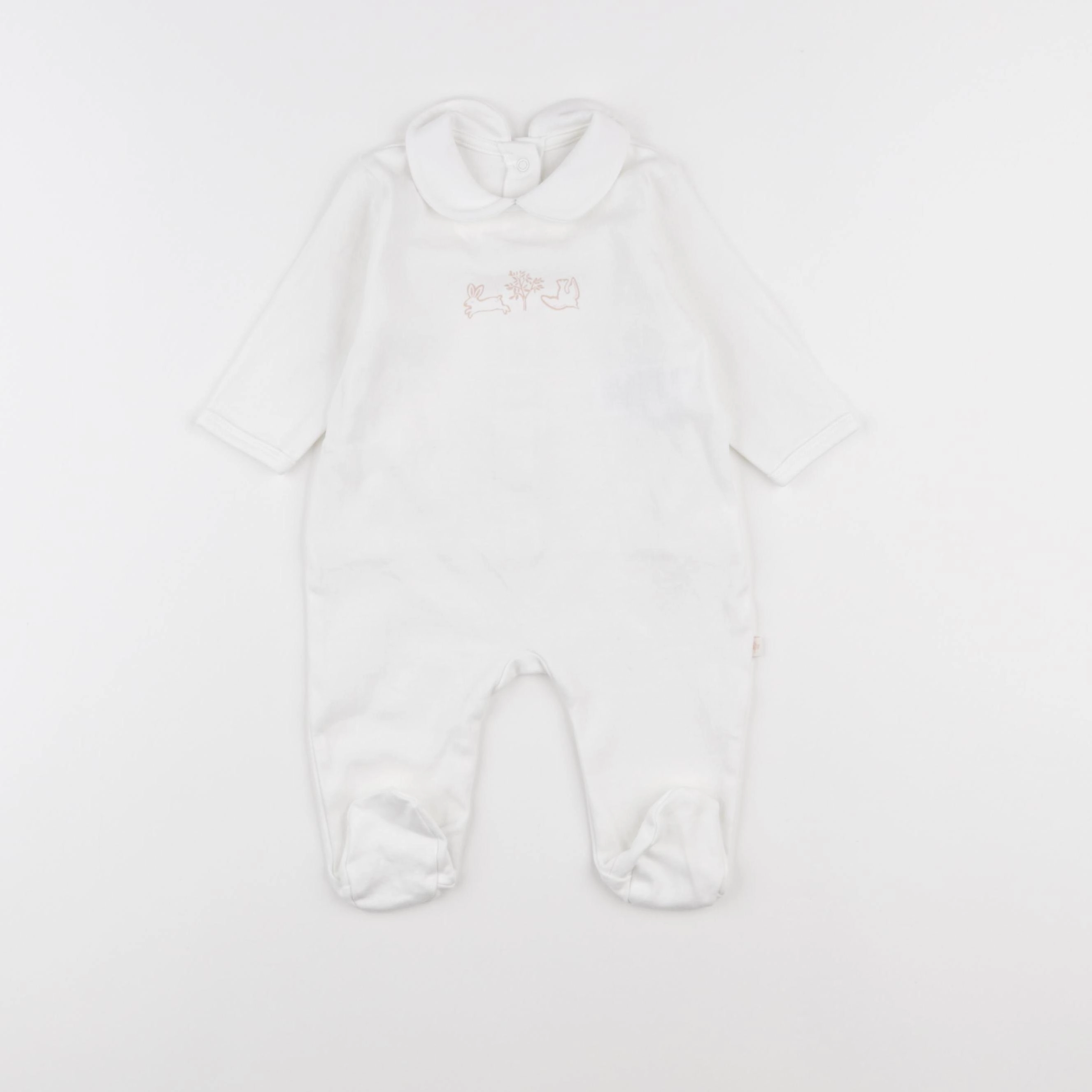 Vertbaudet - pyjama coton blanc - 3 mois