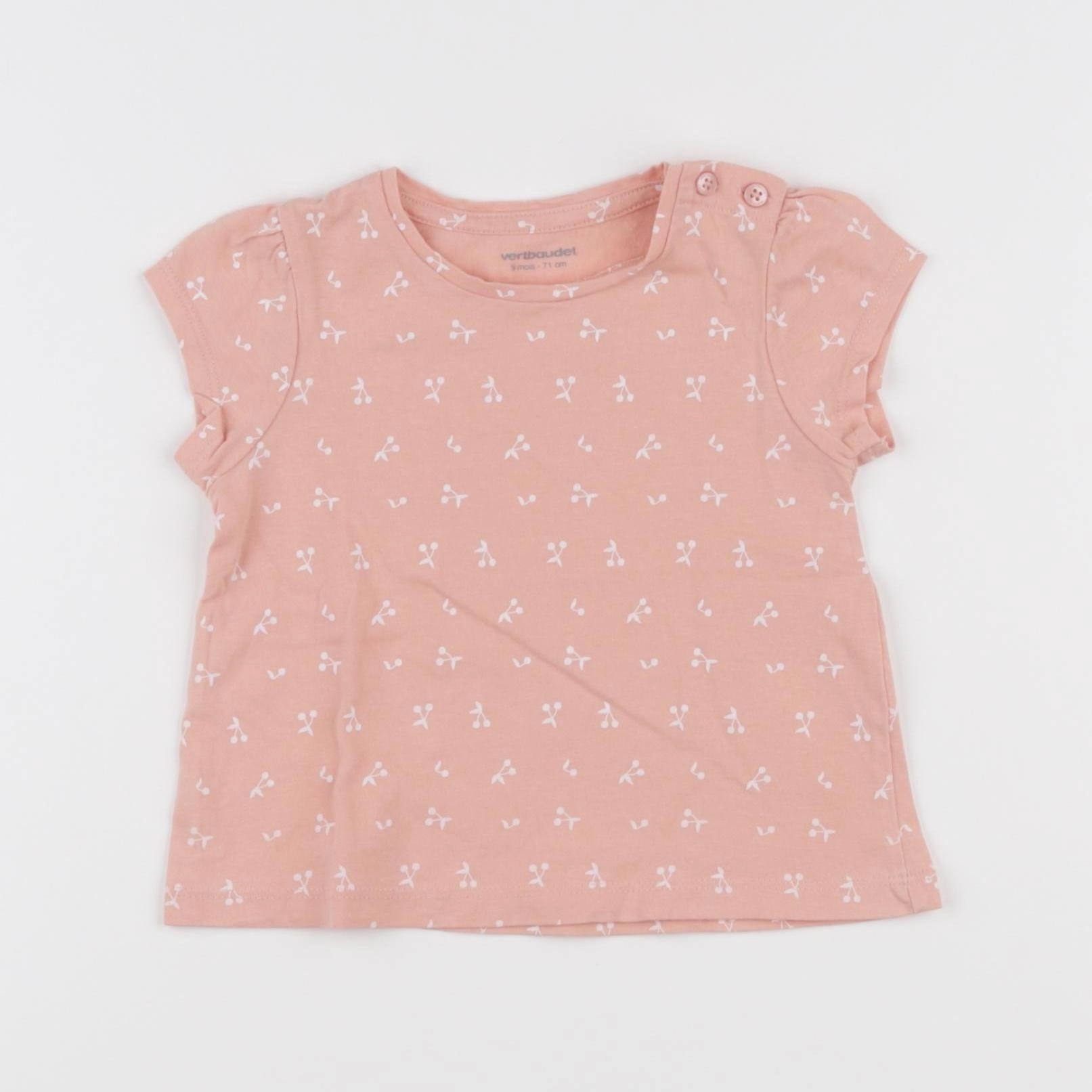 Vertbaudet - tee-shirt rose - 9 mois