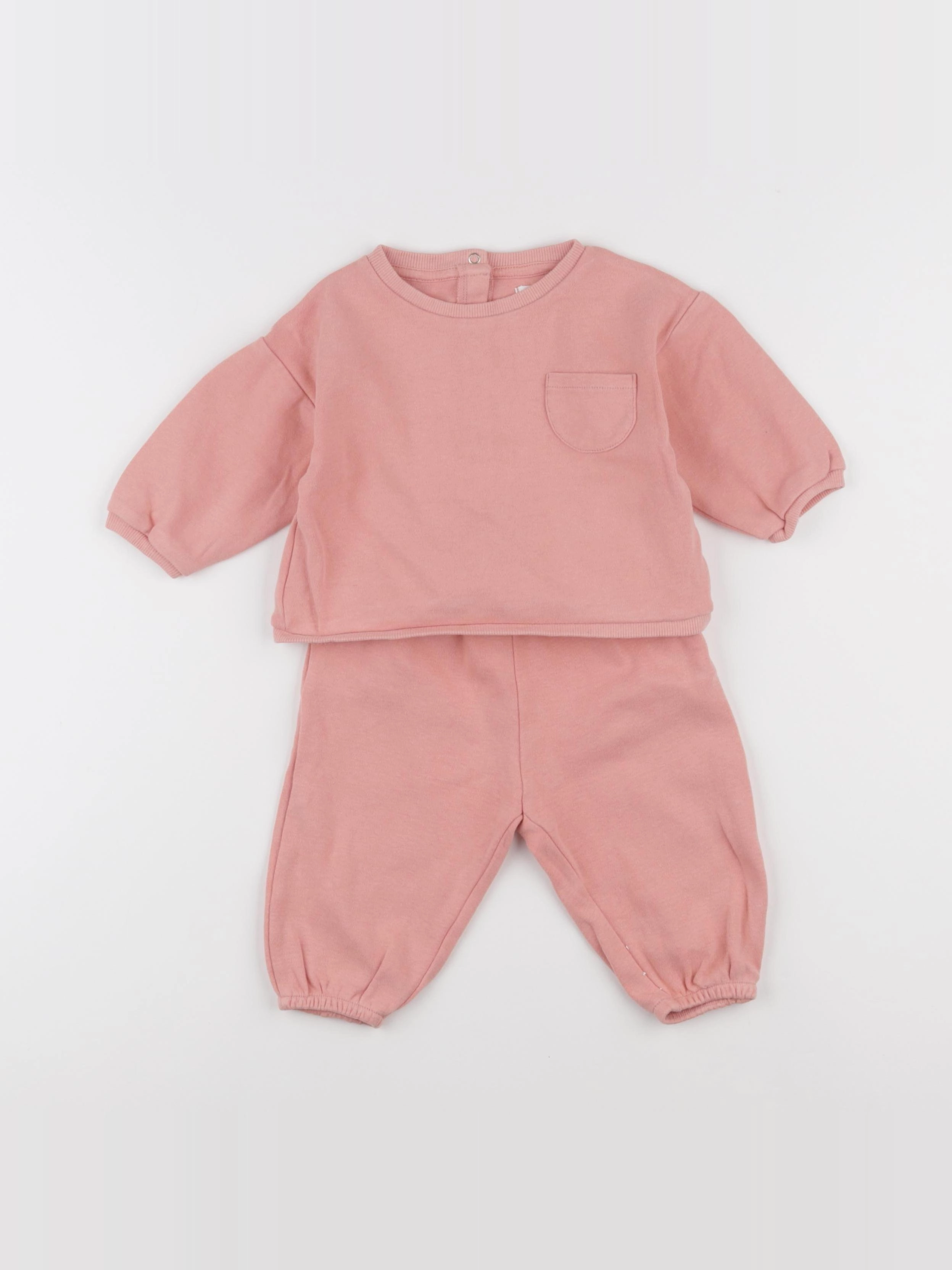 Vertbaudet - ensemble rose - 9 mois
