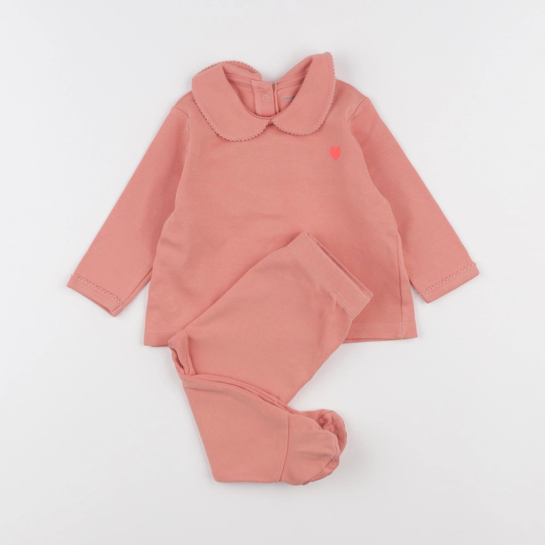 Vertbaudet - pyjama coton rose - 9 mois