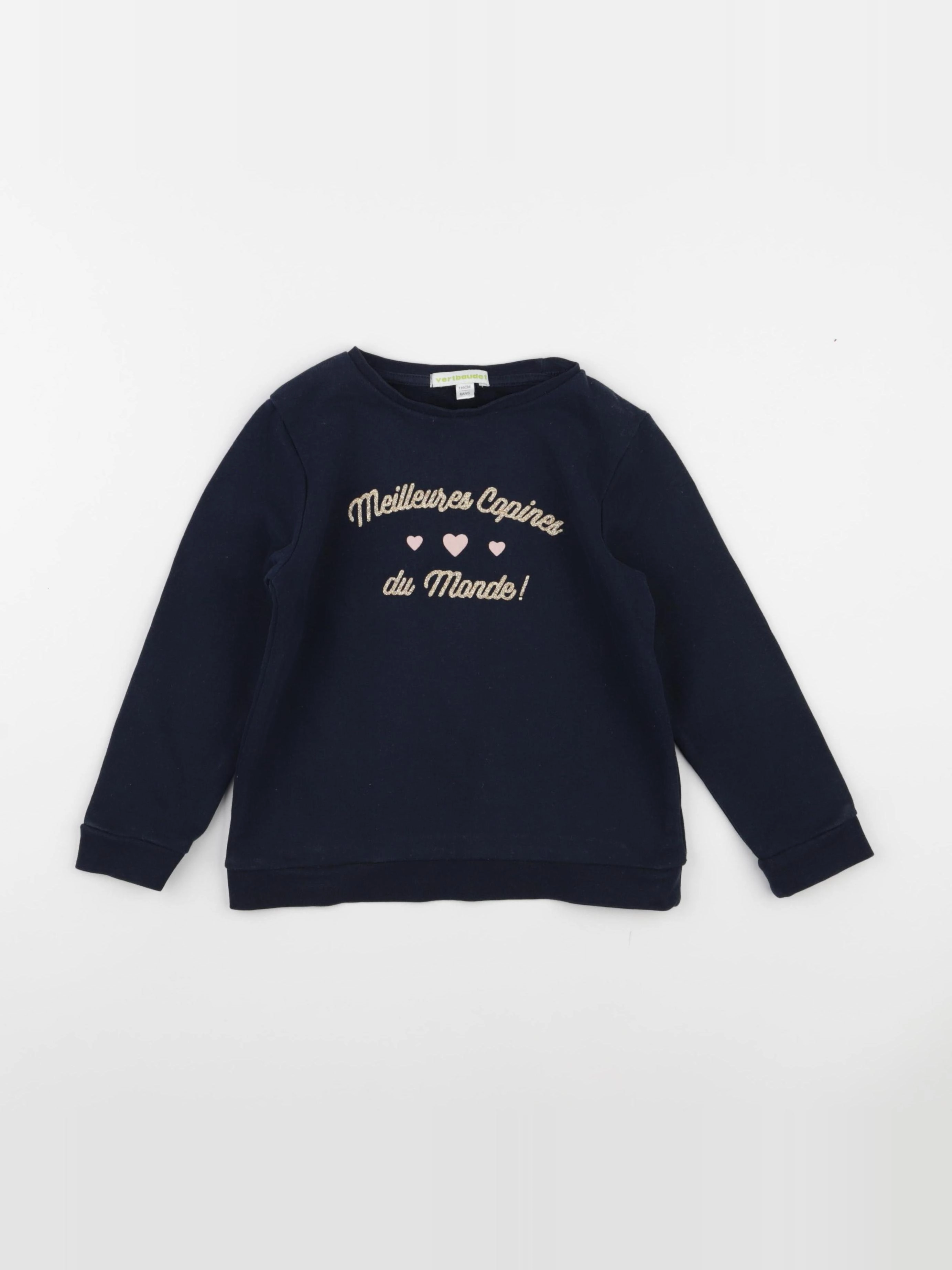 Vertbaudet - sweat bleu, or - 6 ans