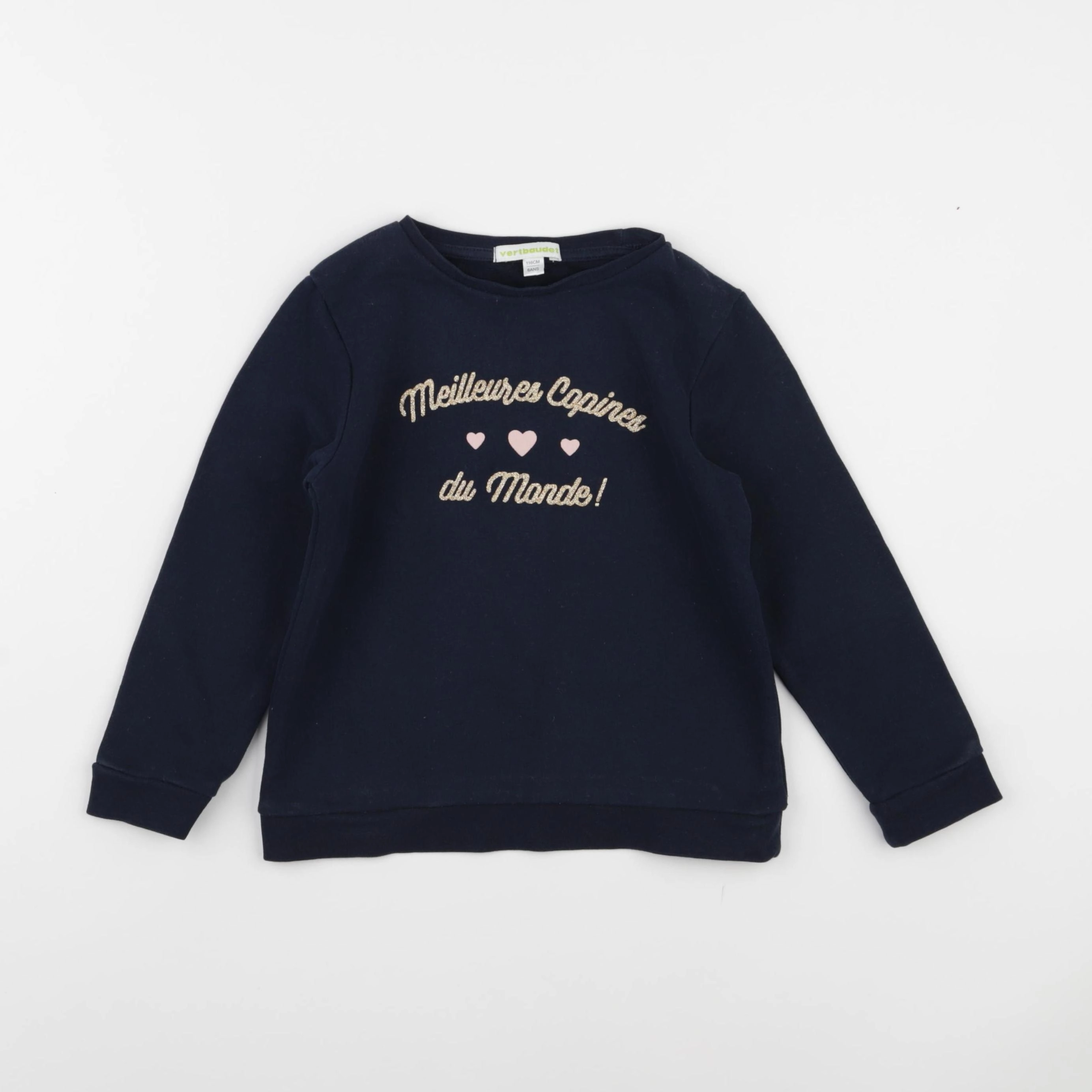 Vertbaudet - sweat bleu, or - 6 ans