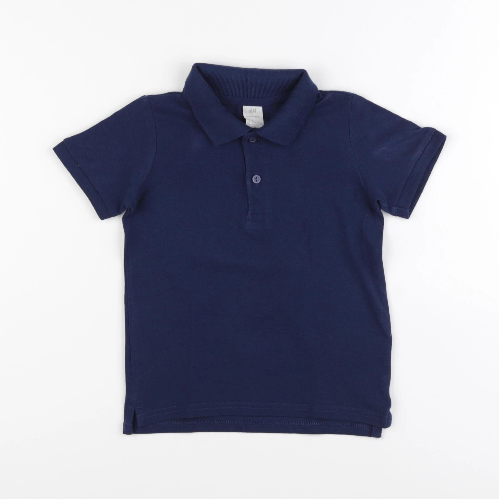 H&M - polo bleu - 2/3 ans