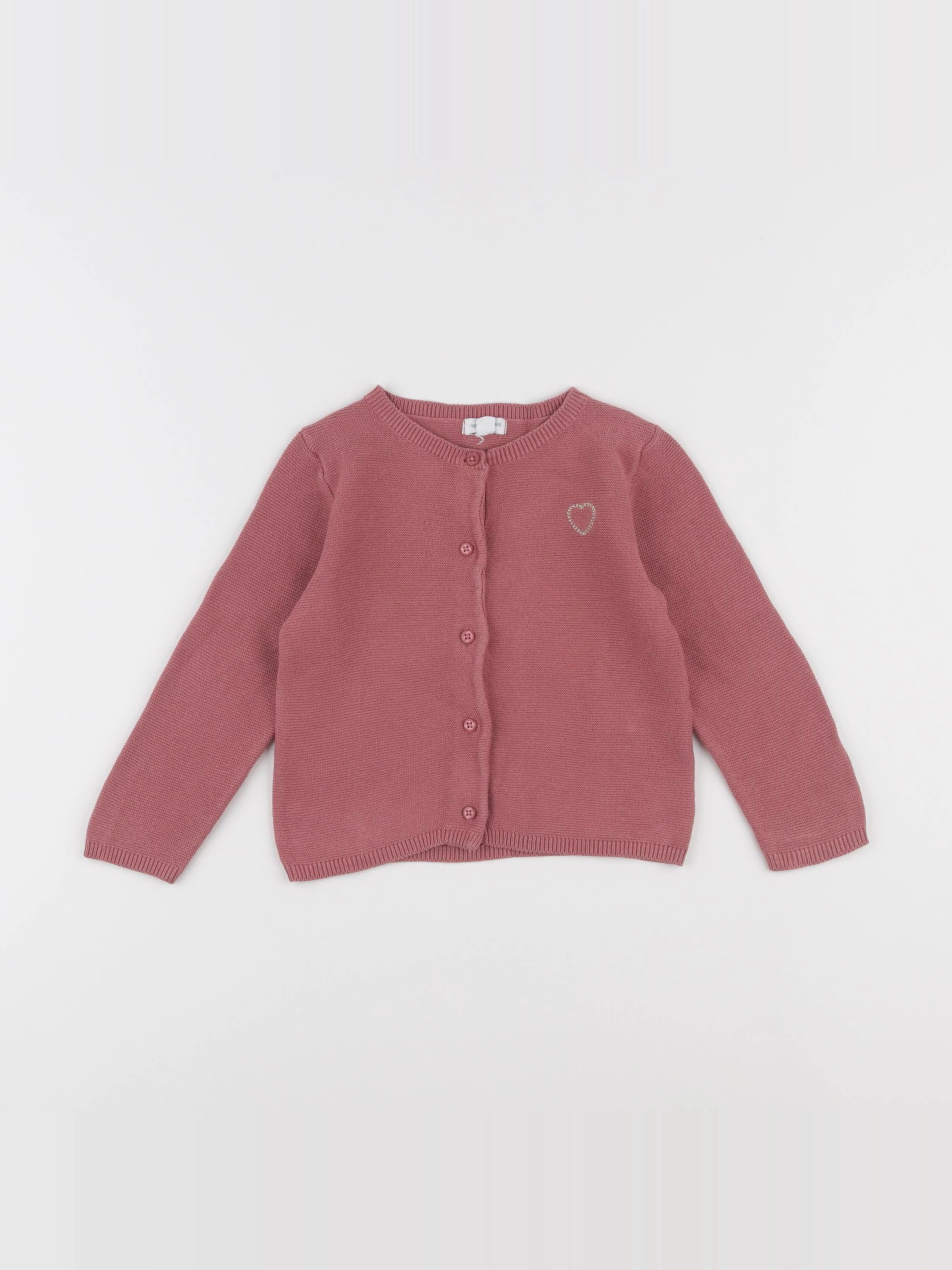 Vertbaudet - gilet rose - 18 mois