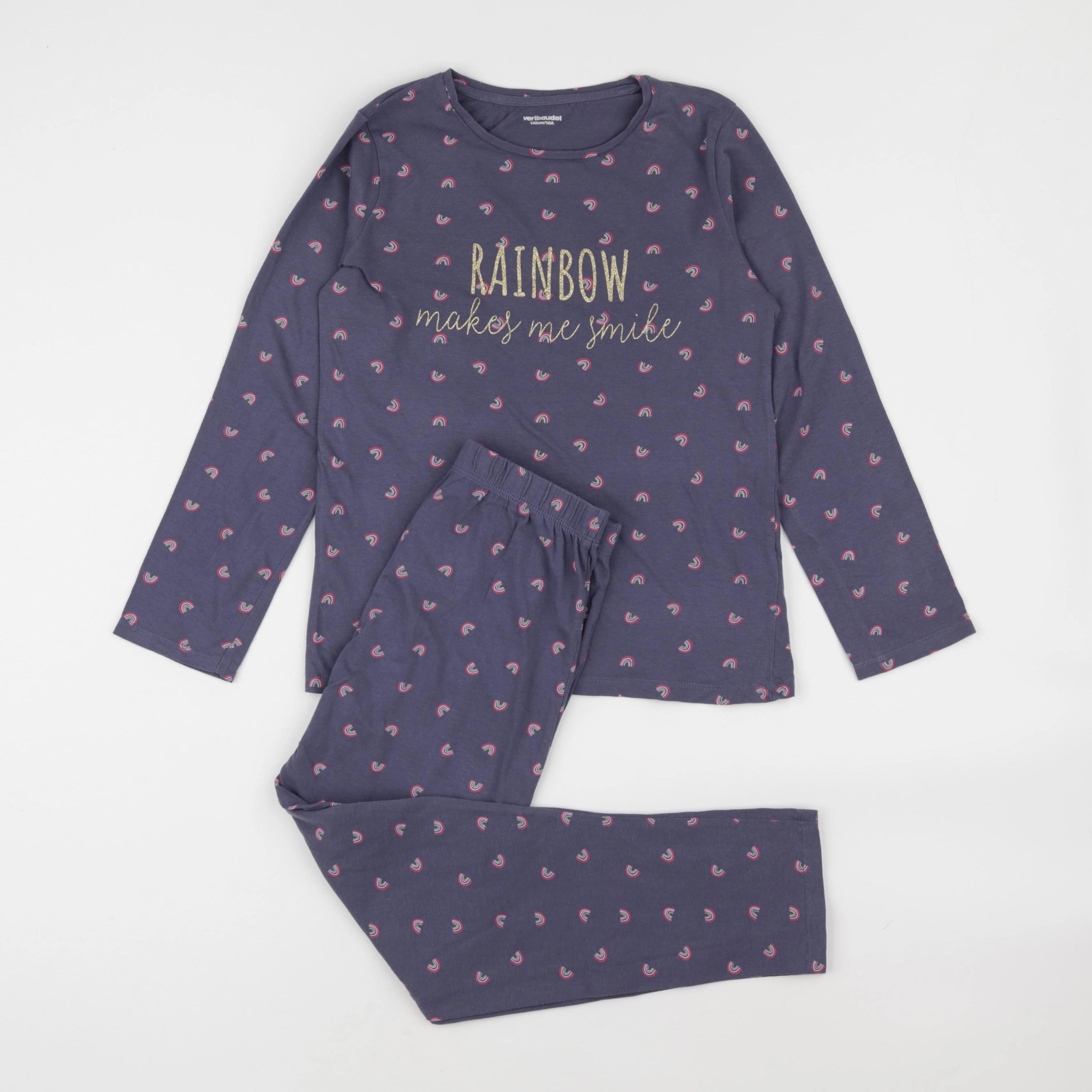 Vertbaudet - pyjama coton bleu - 10 ans