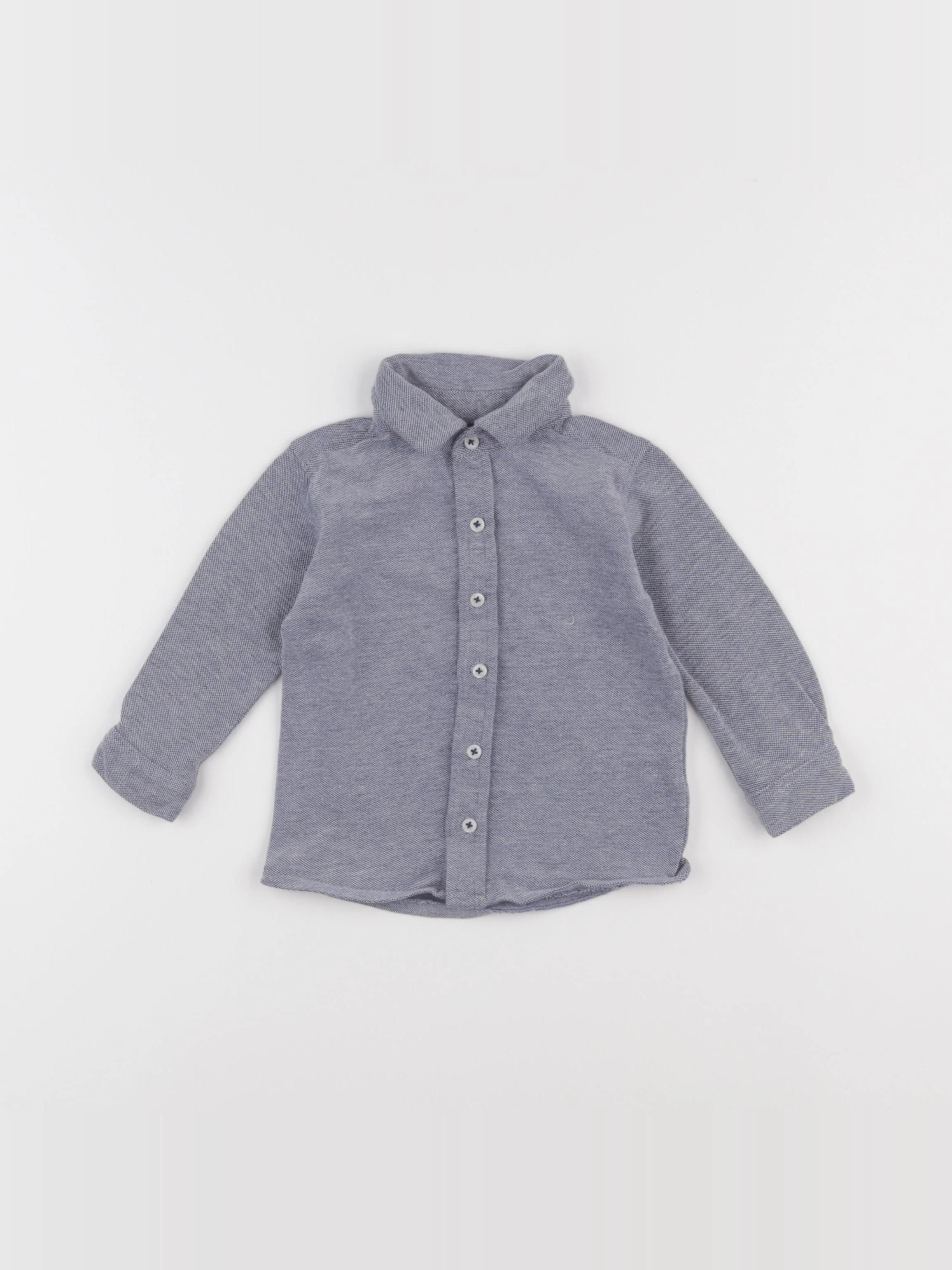 Boutchou - chemise bleu - 12 mois