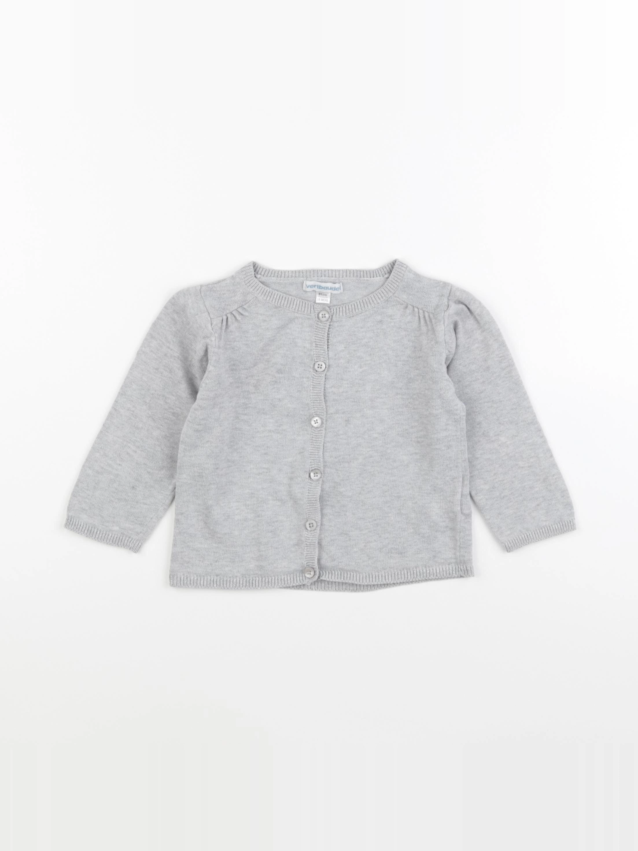Vertbaudet - gilet gris - 18 mois