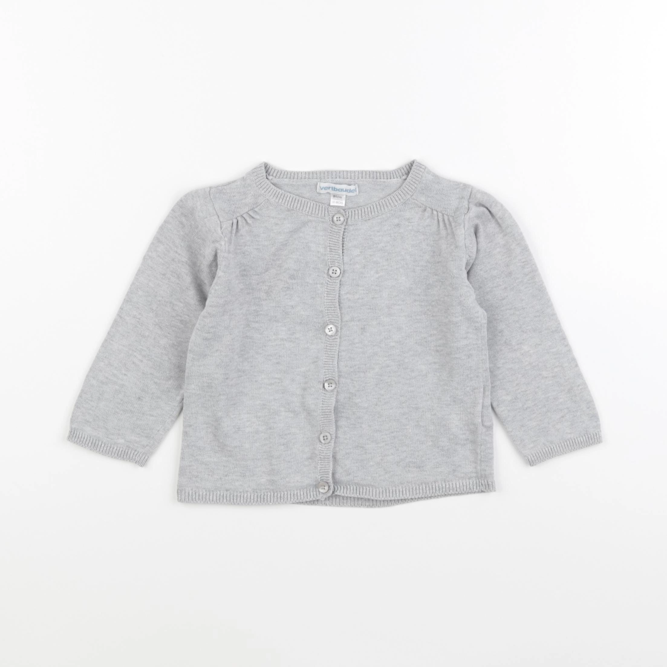 Vertbaudet - gilet gris - 18 mois