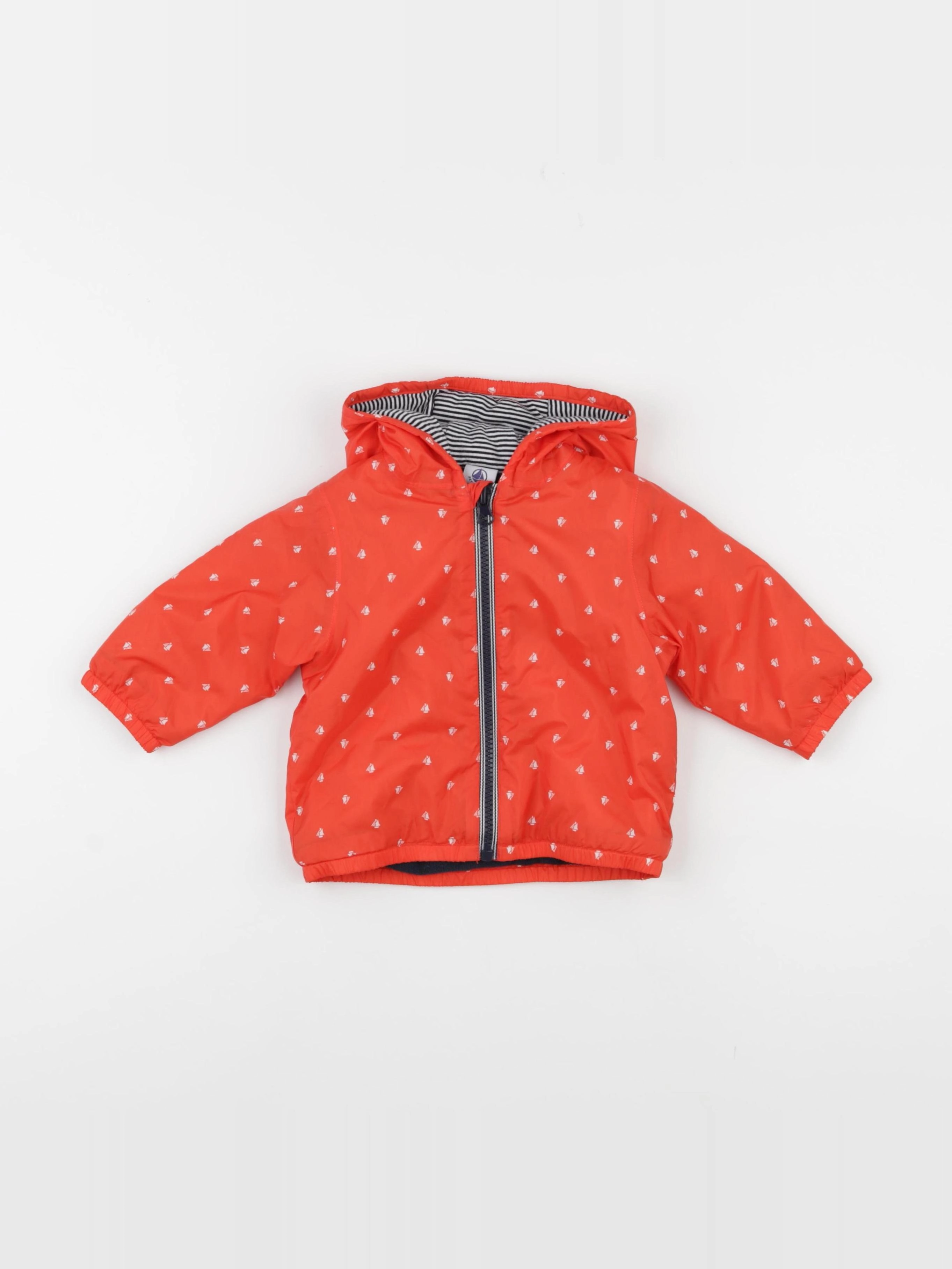 Petit Bateau - veste doublé rouge - 6 mois