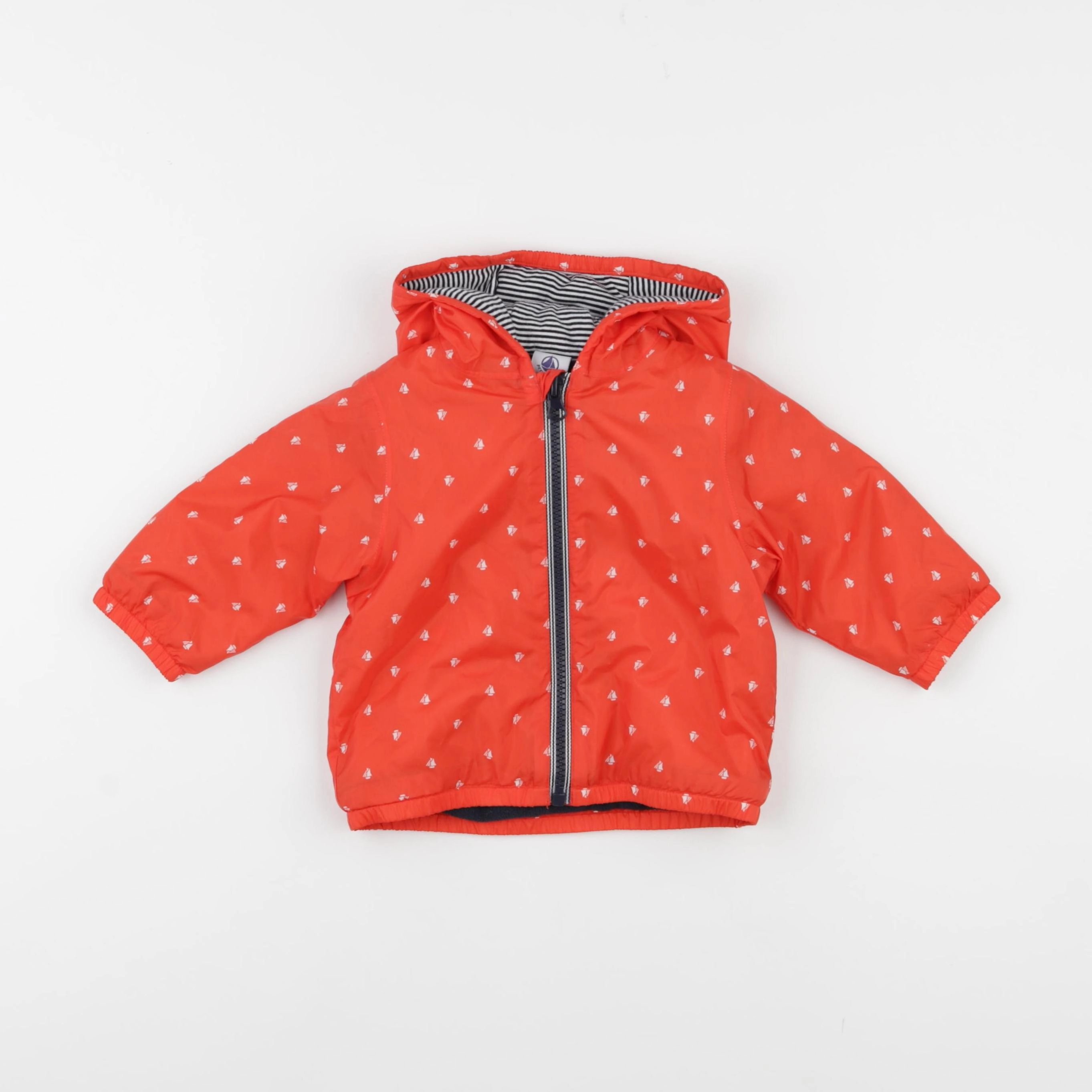 Petit Bateau - veste doublé rouge - 6 mois