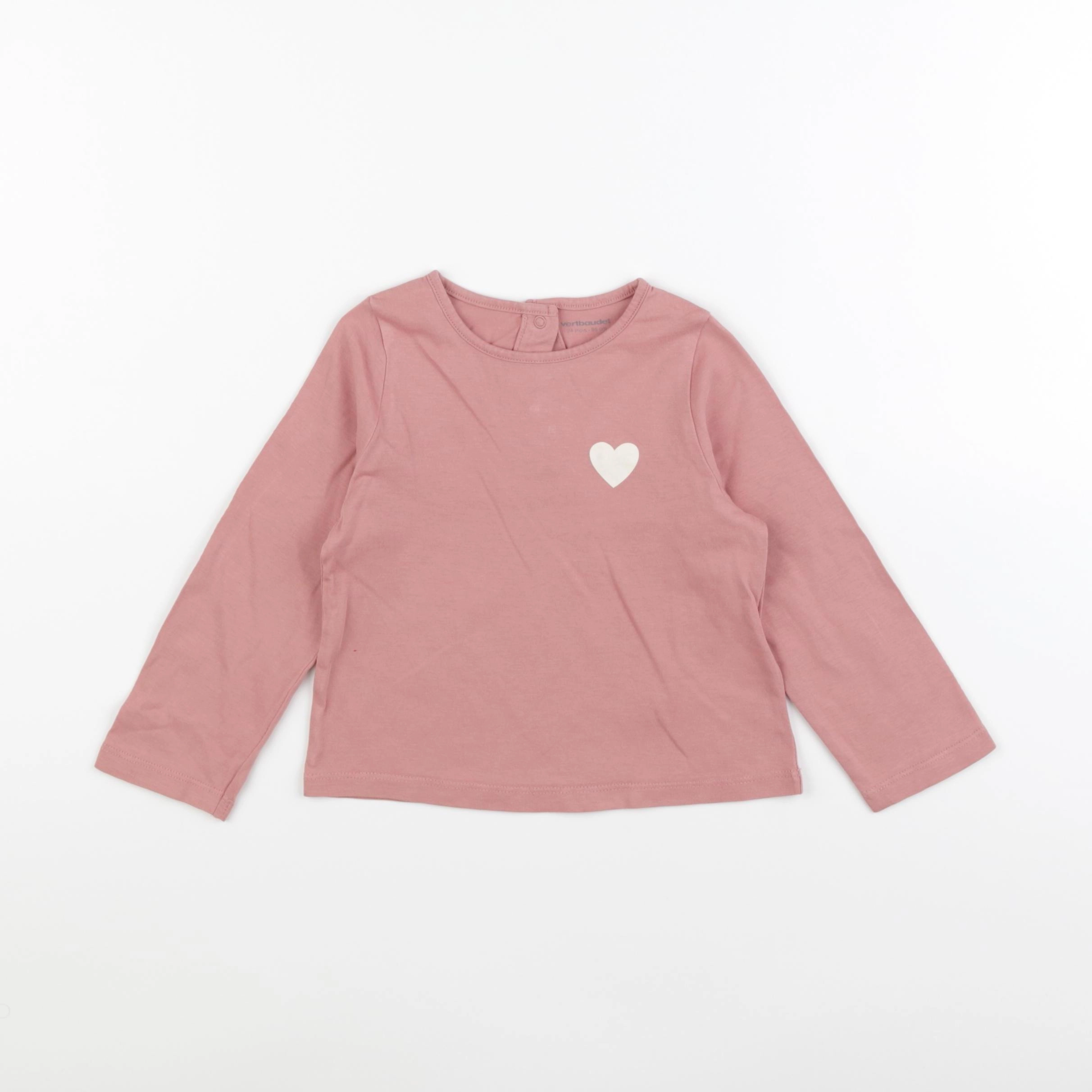 Vertbaudet - tee-shirt rose - 24 mois
