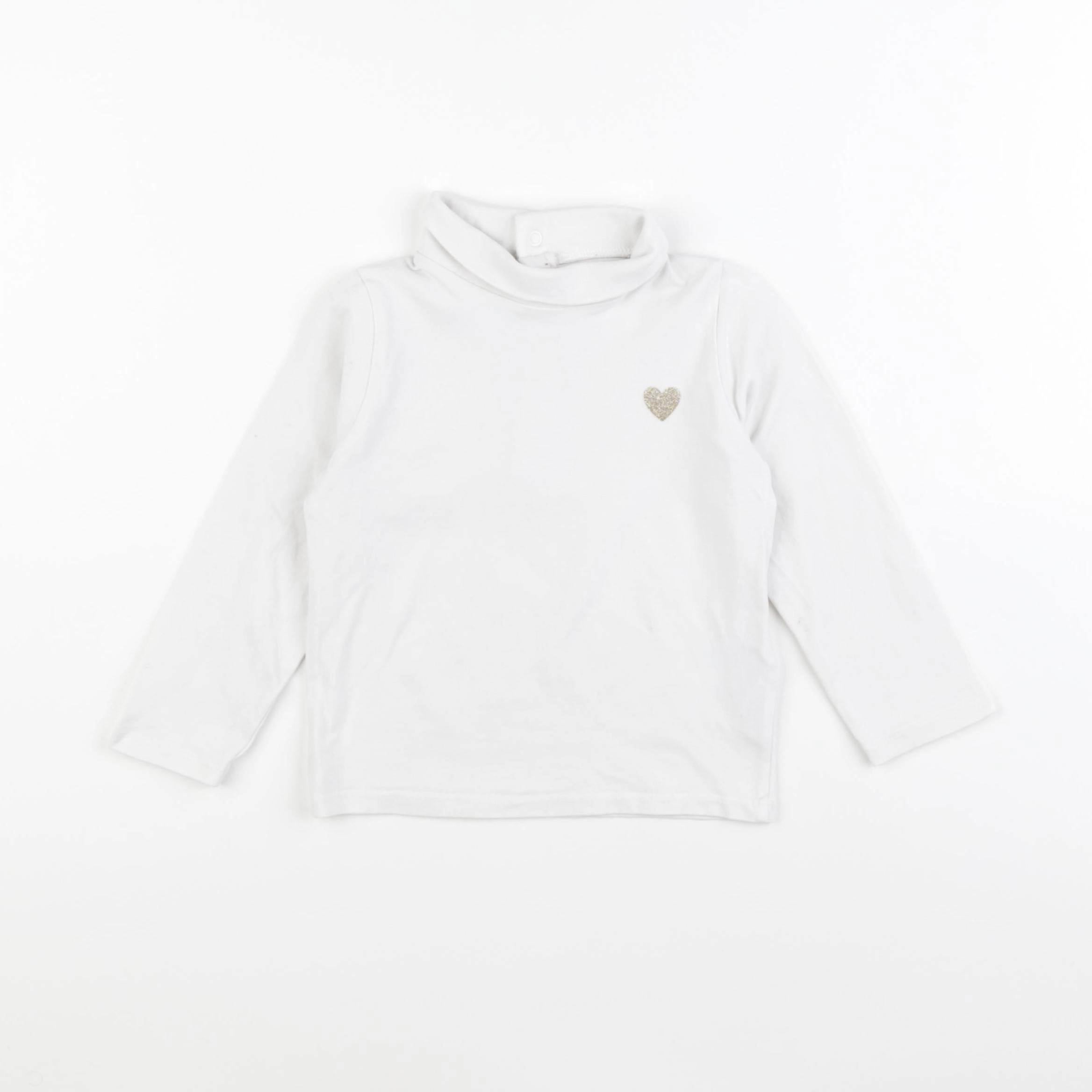 Vertbaudet - sous-pull blanc - 24 mois