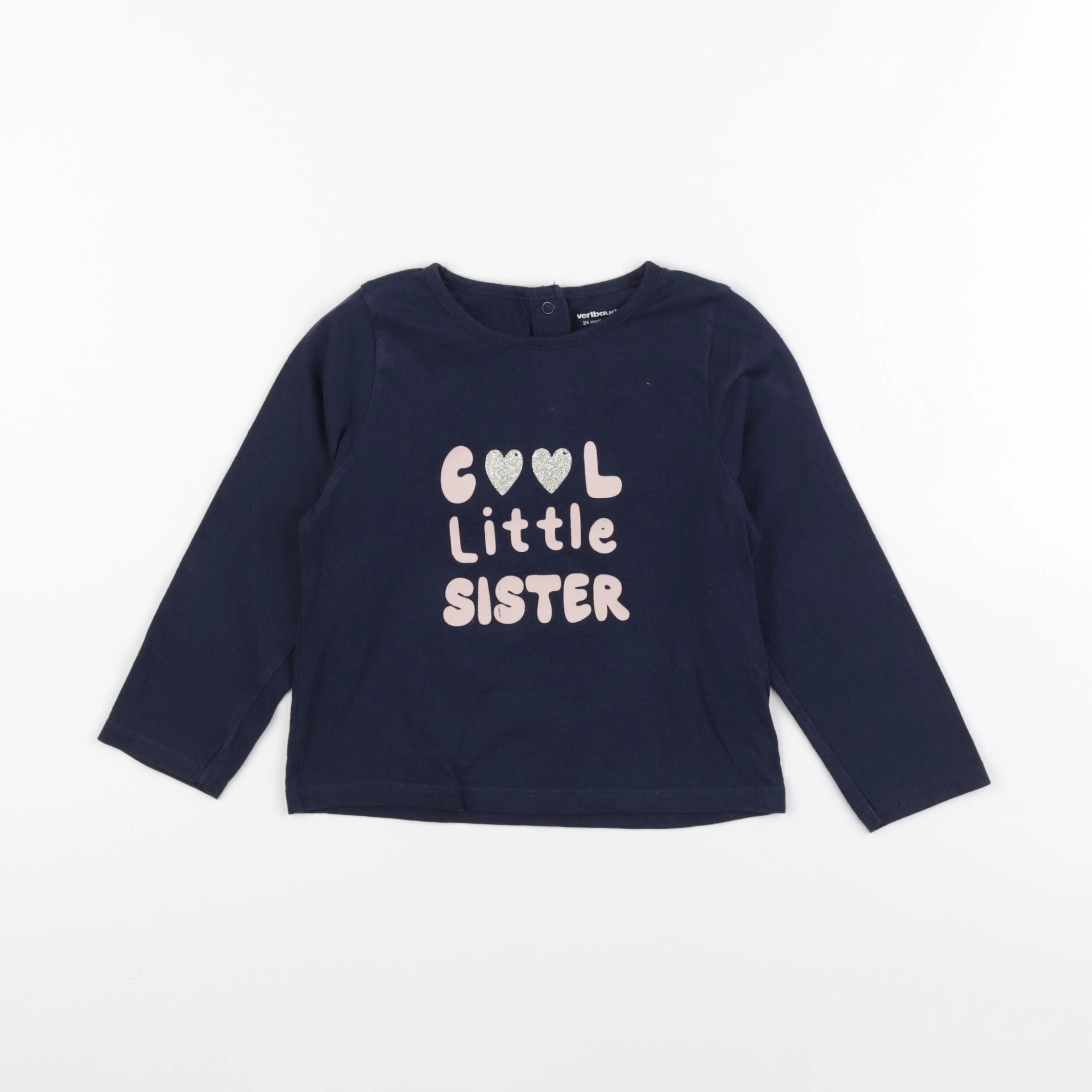 Vertbaudet - tee-shirt bleu - 24 mois