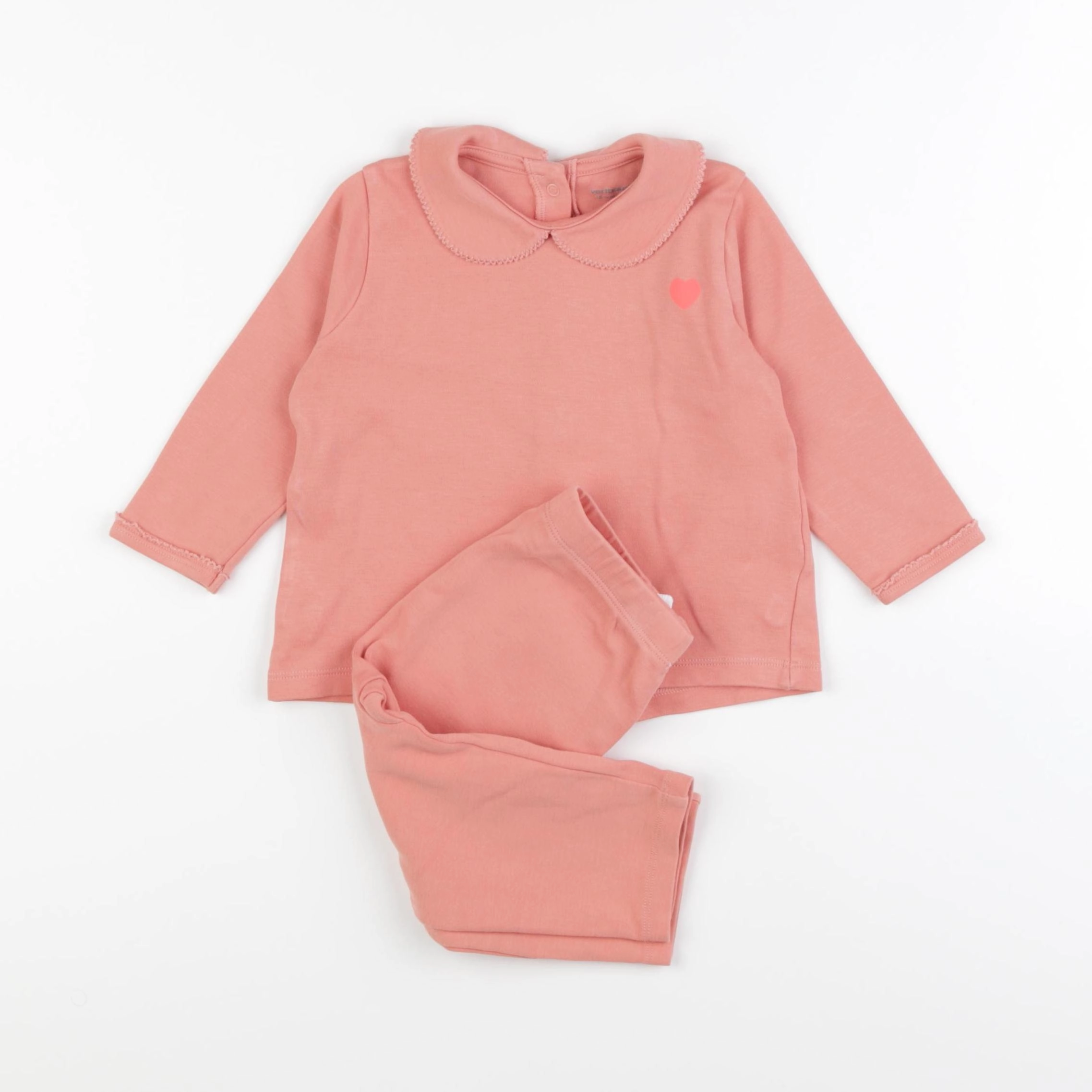 Vertbaudet - pyjama coton rose - 18 mois