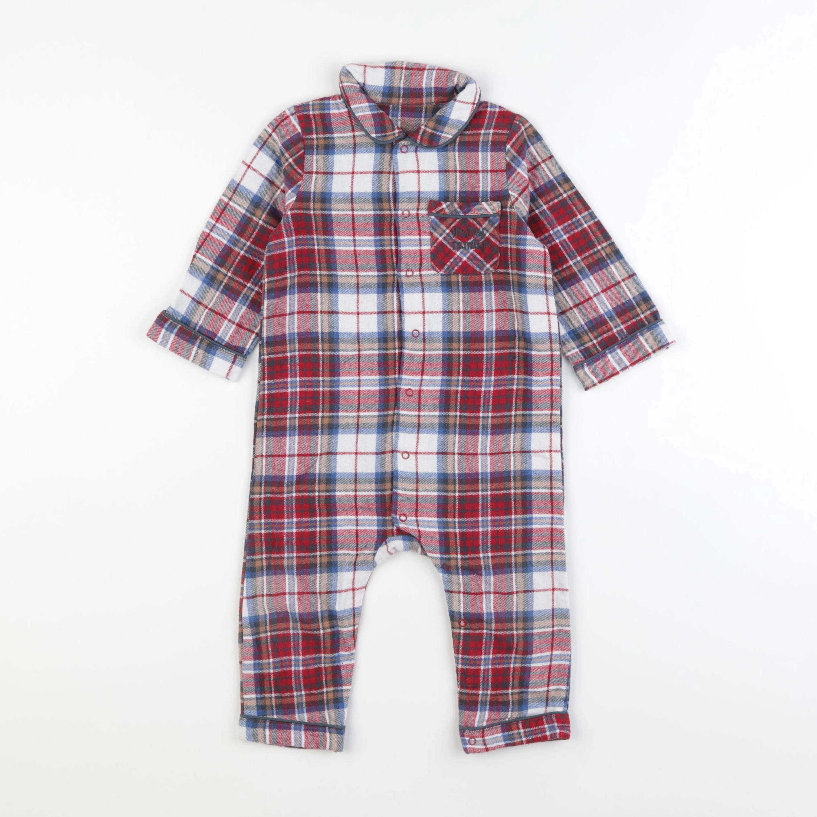 Vertbaudet - pyjama coton rouge - 12/18 mois