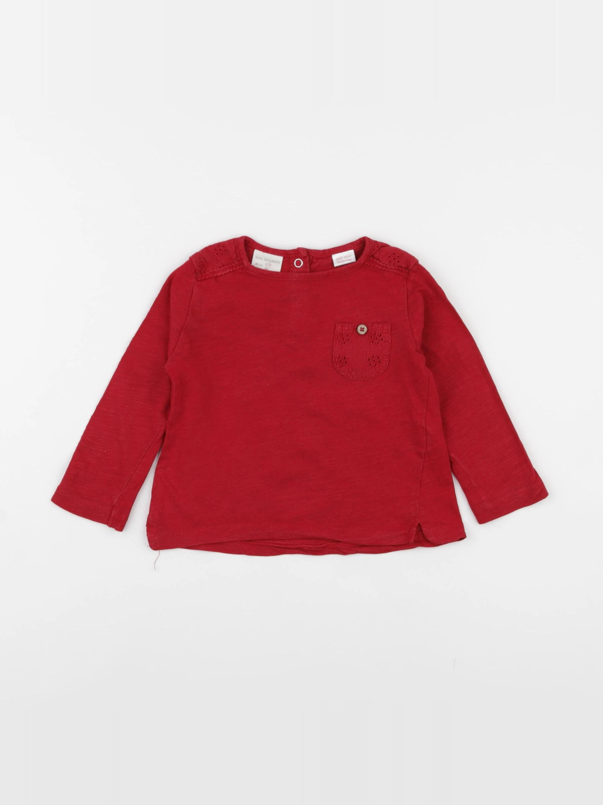 Zara - tee-shirt rouge - 9/12 mois