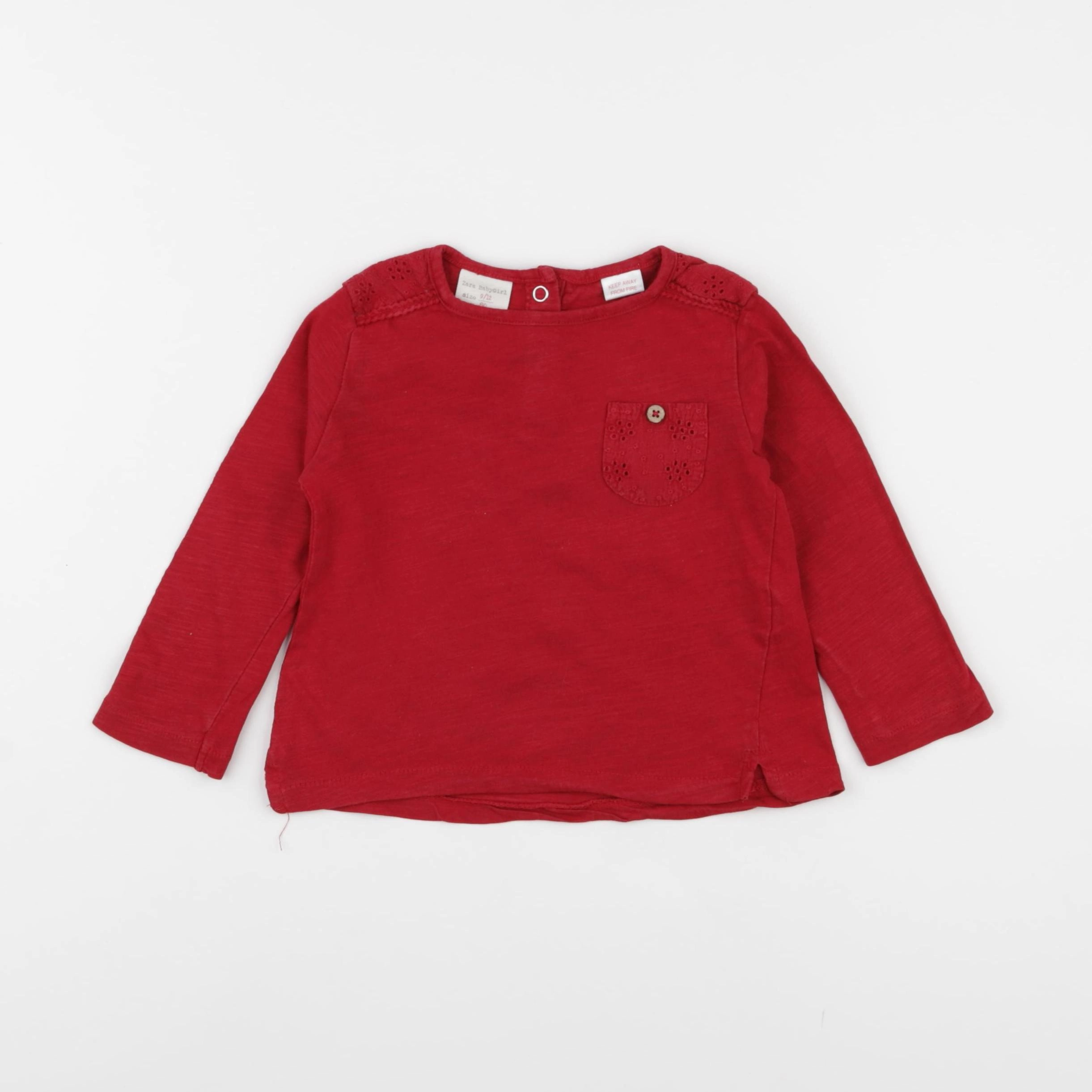 Zara - tee-shirt rouge - 9/12 mois