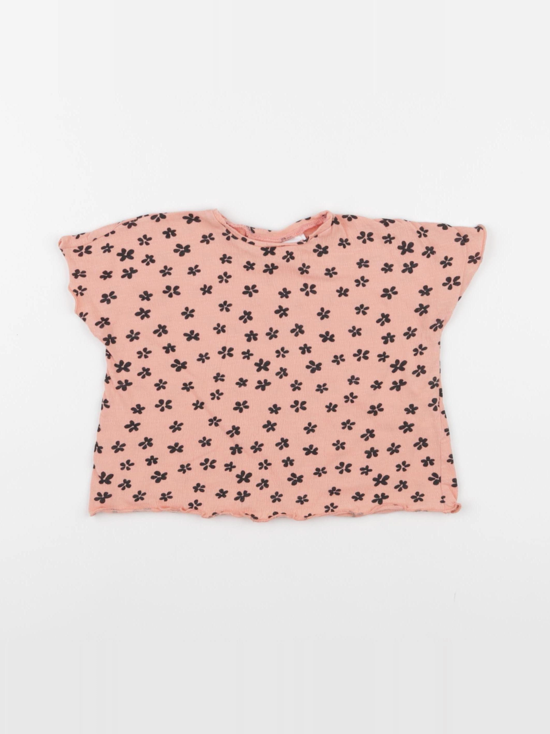 Zara - tee-shirt rose - 9/12 mois