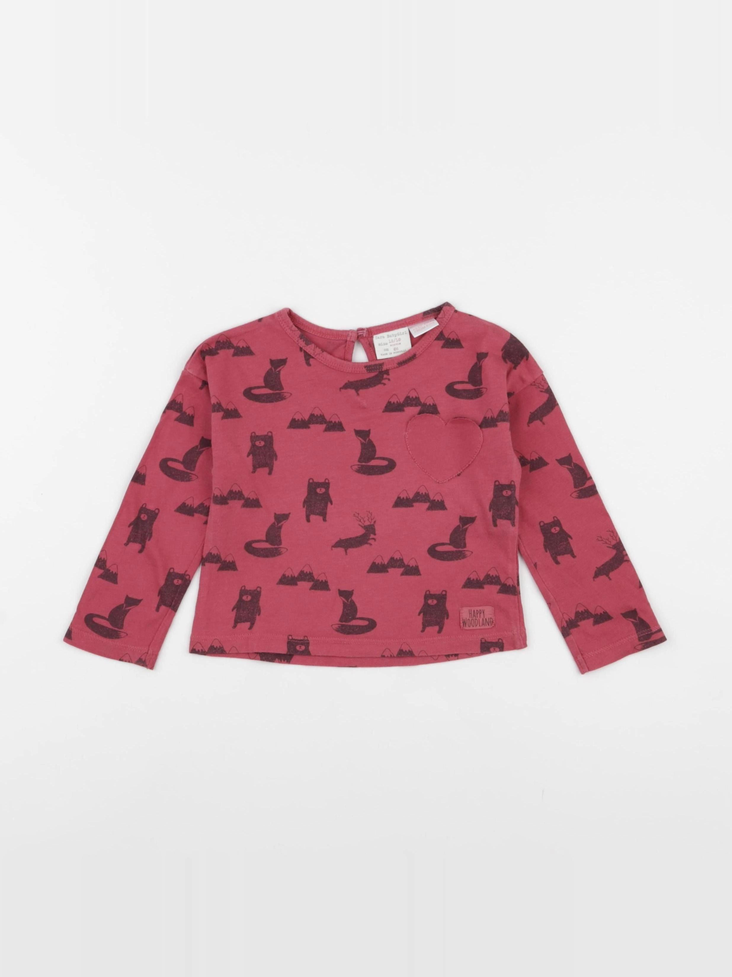 Zara - tee-shirt rose - 12/18 mois