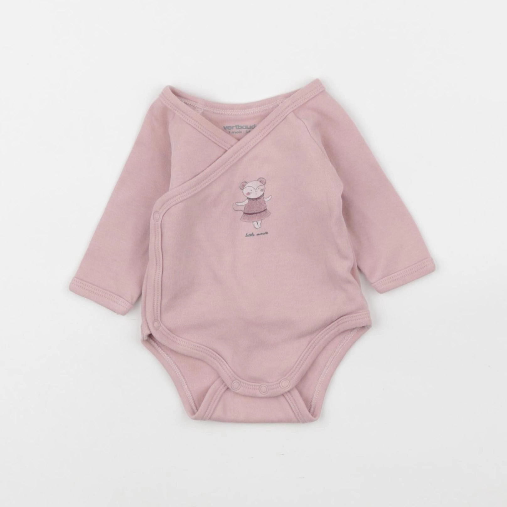 Vertbaudet - body rose - 1 mois