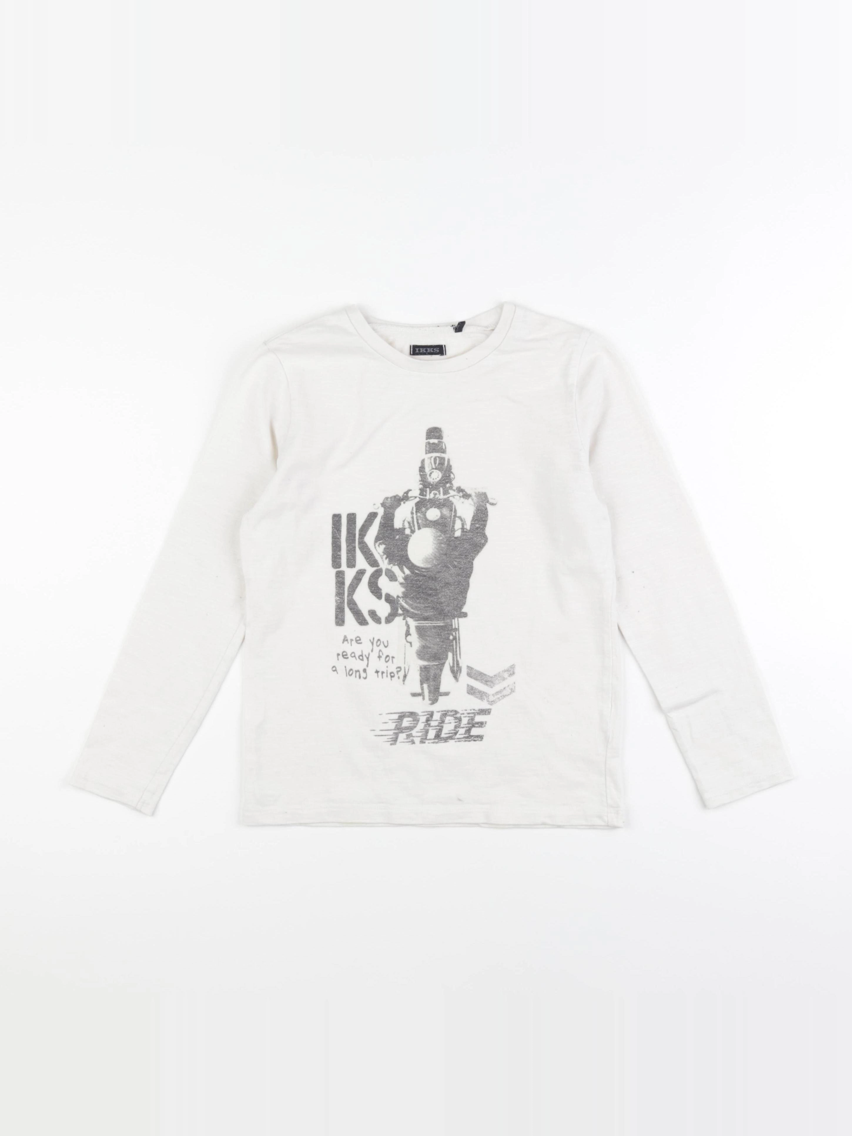 IKKS - tee-shirt blanc - 8 ans