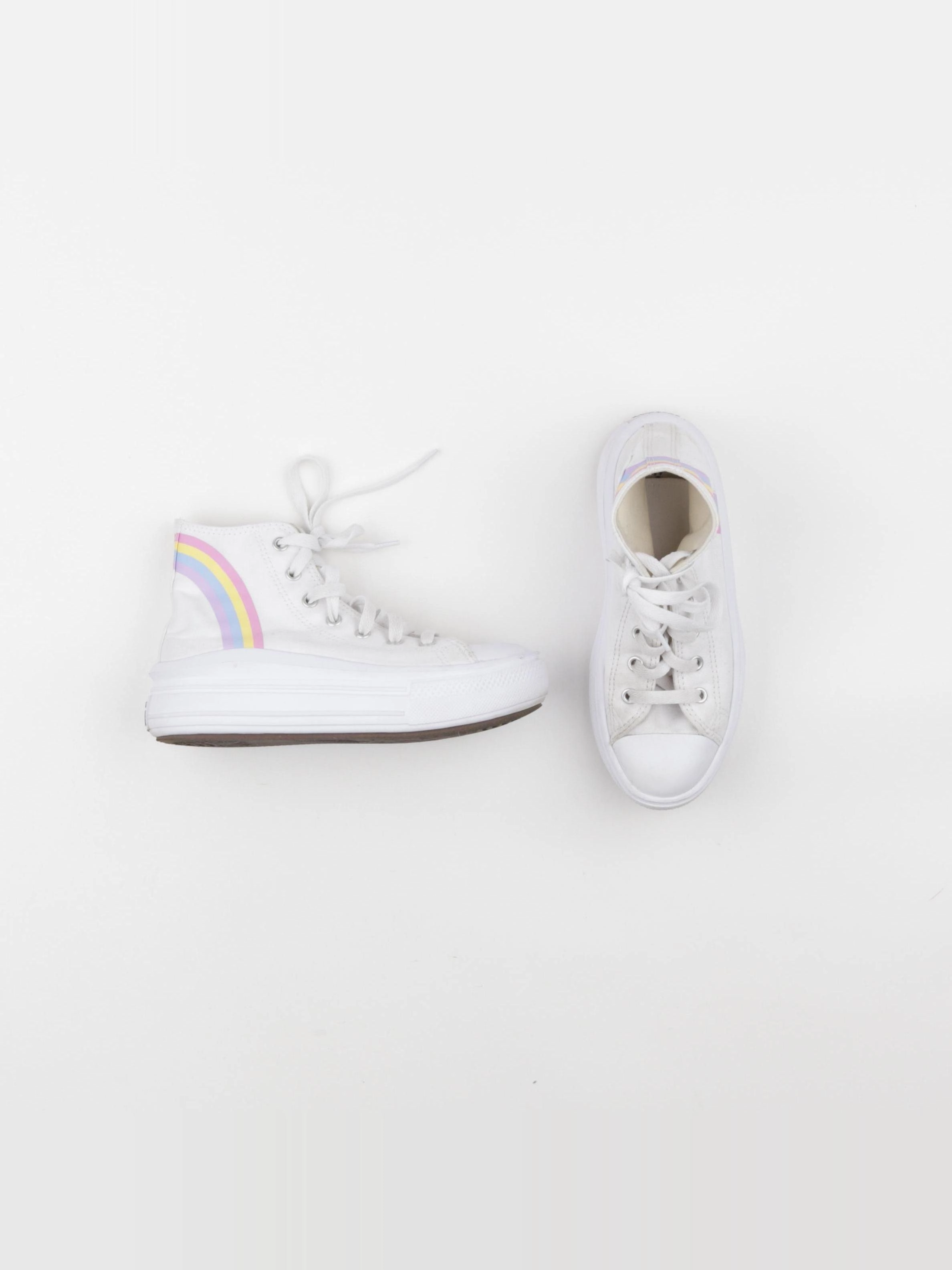 Converse - tennis à scratch/ lacets blanc - pointure 34
