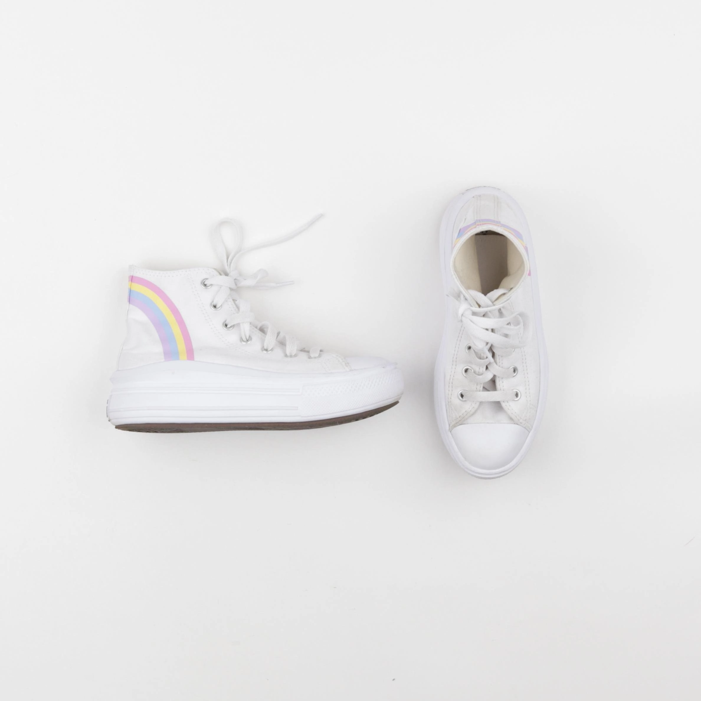 Converse - tennis à scratch/ lacets blanc - pointure 34