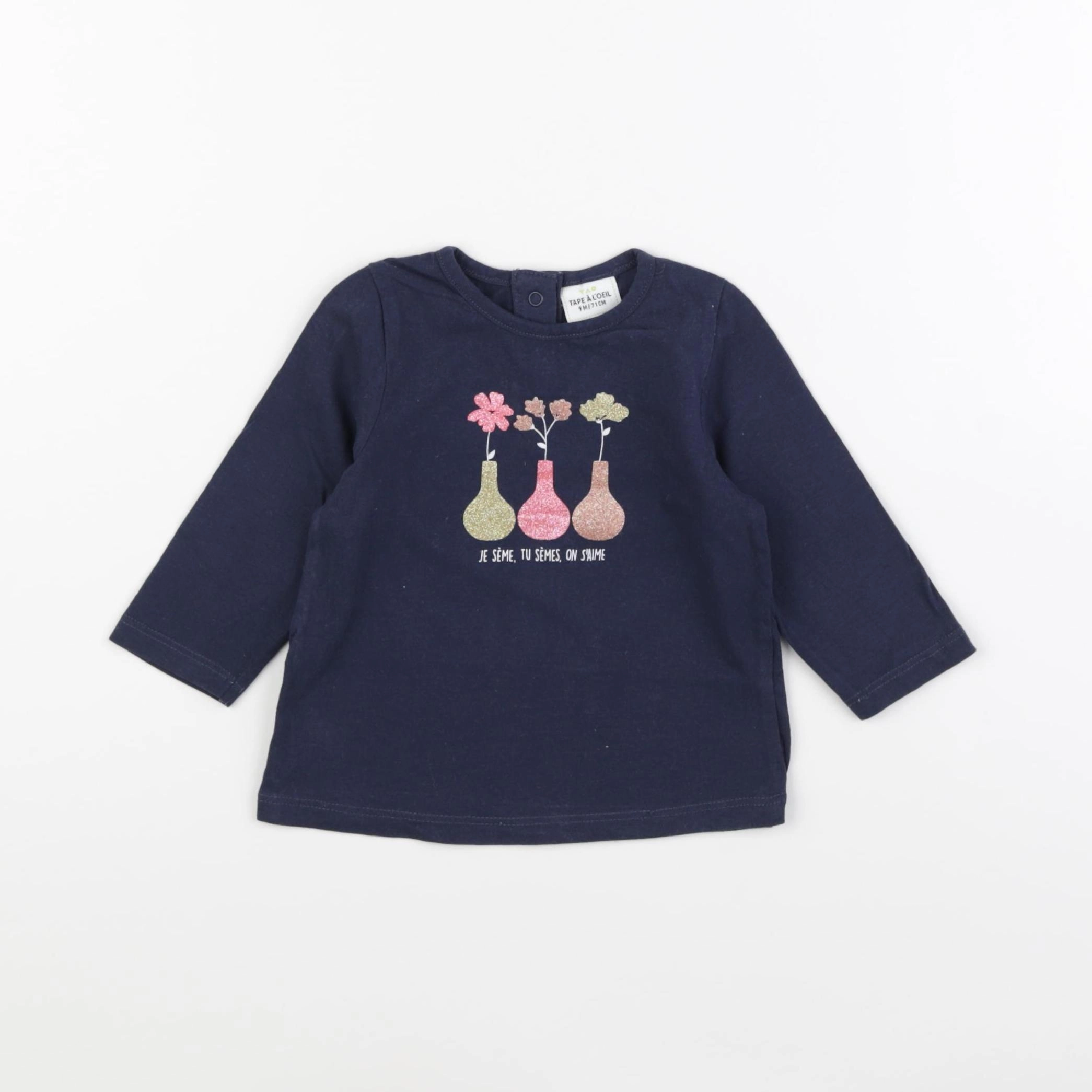 Tape à l'oeil - tee-shirt bleu - 9 mois