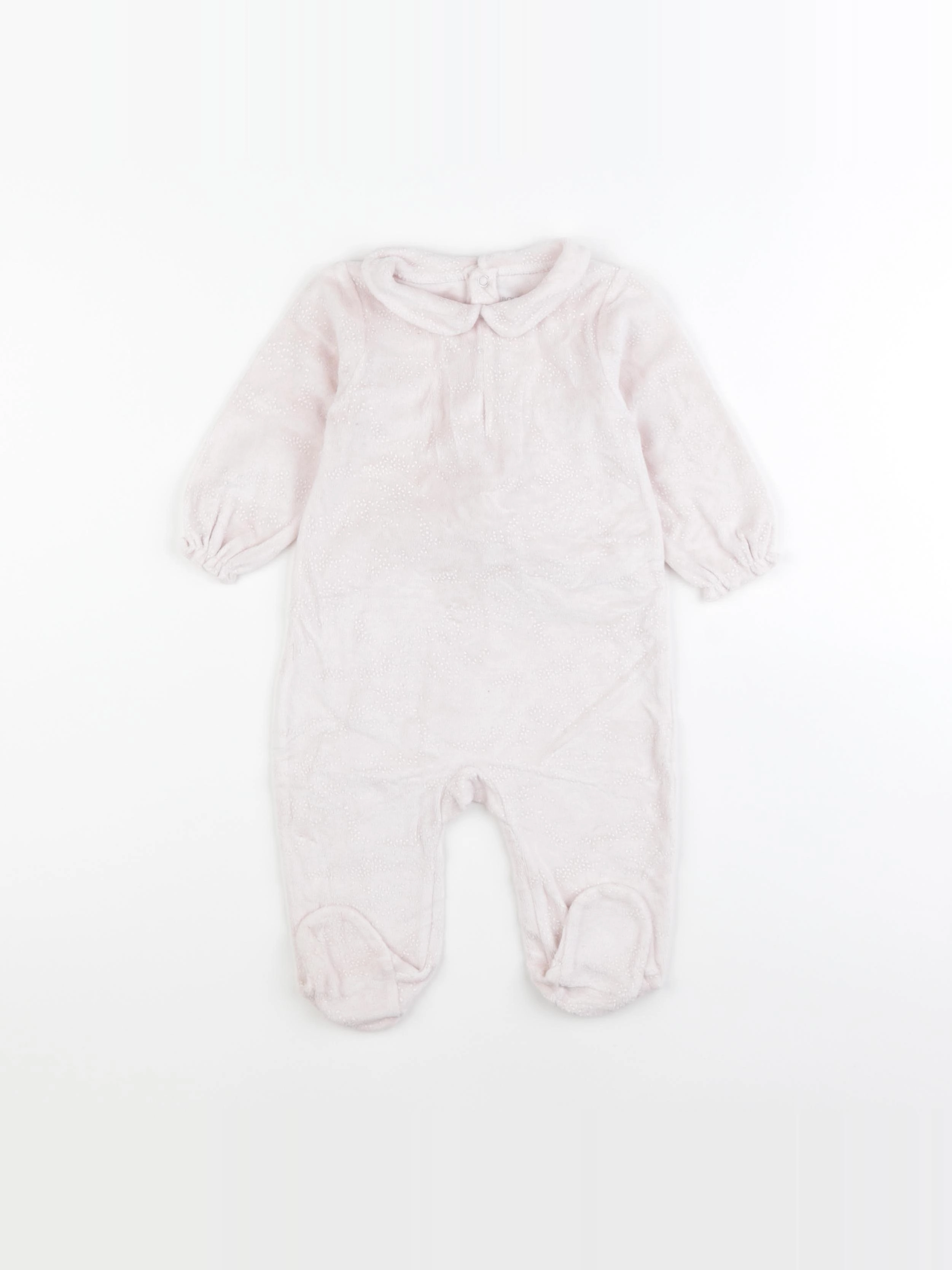 Bouchara - pyjama velours rose - 9 mois