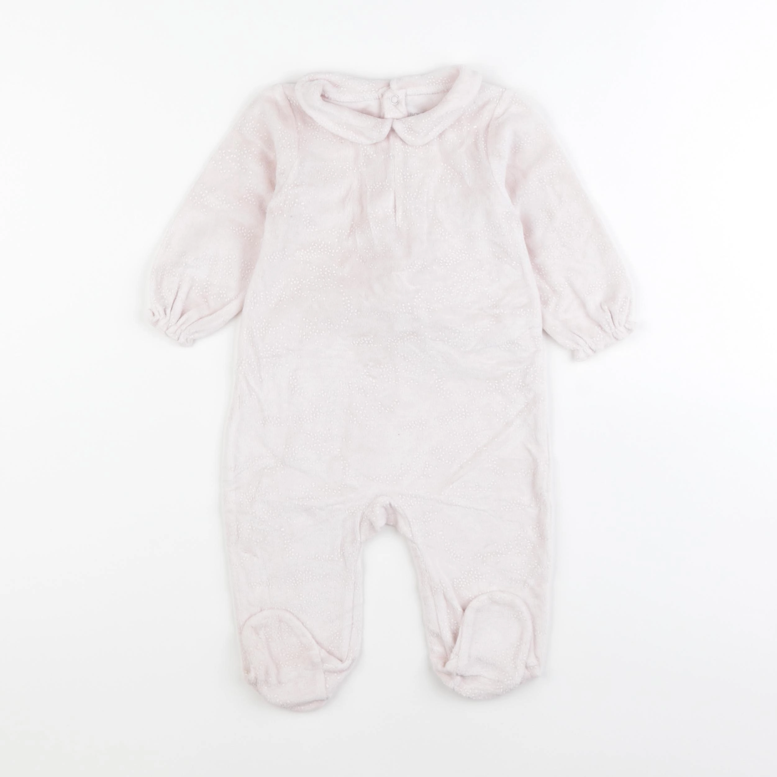 Bouchara - pyjama velours rose - 9 mois