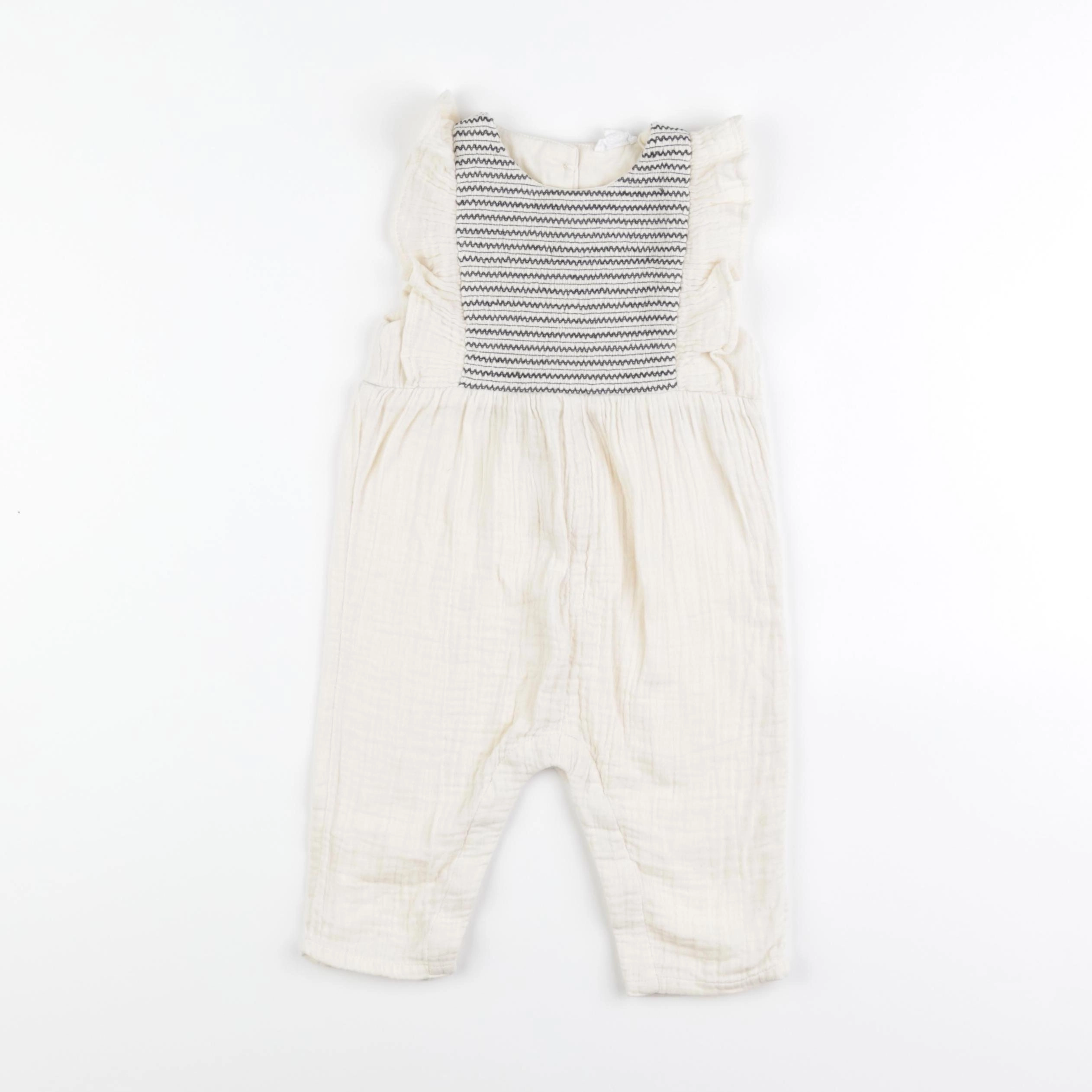 Vertbaudet - combinaison doublé beige - 9 mois
