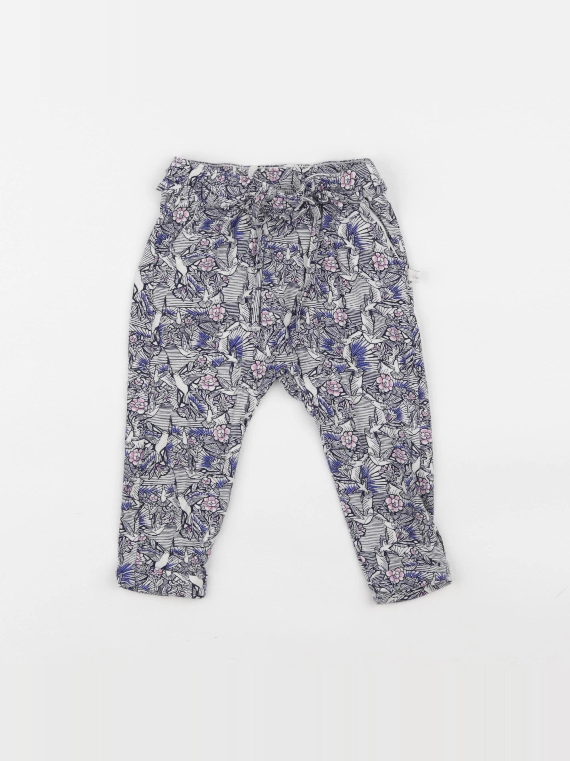 IKKS - pantalon bleu, blanc - 12 mois