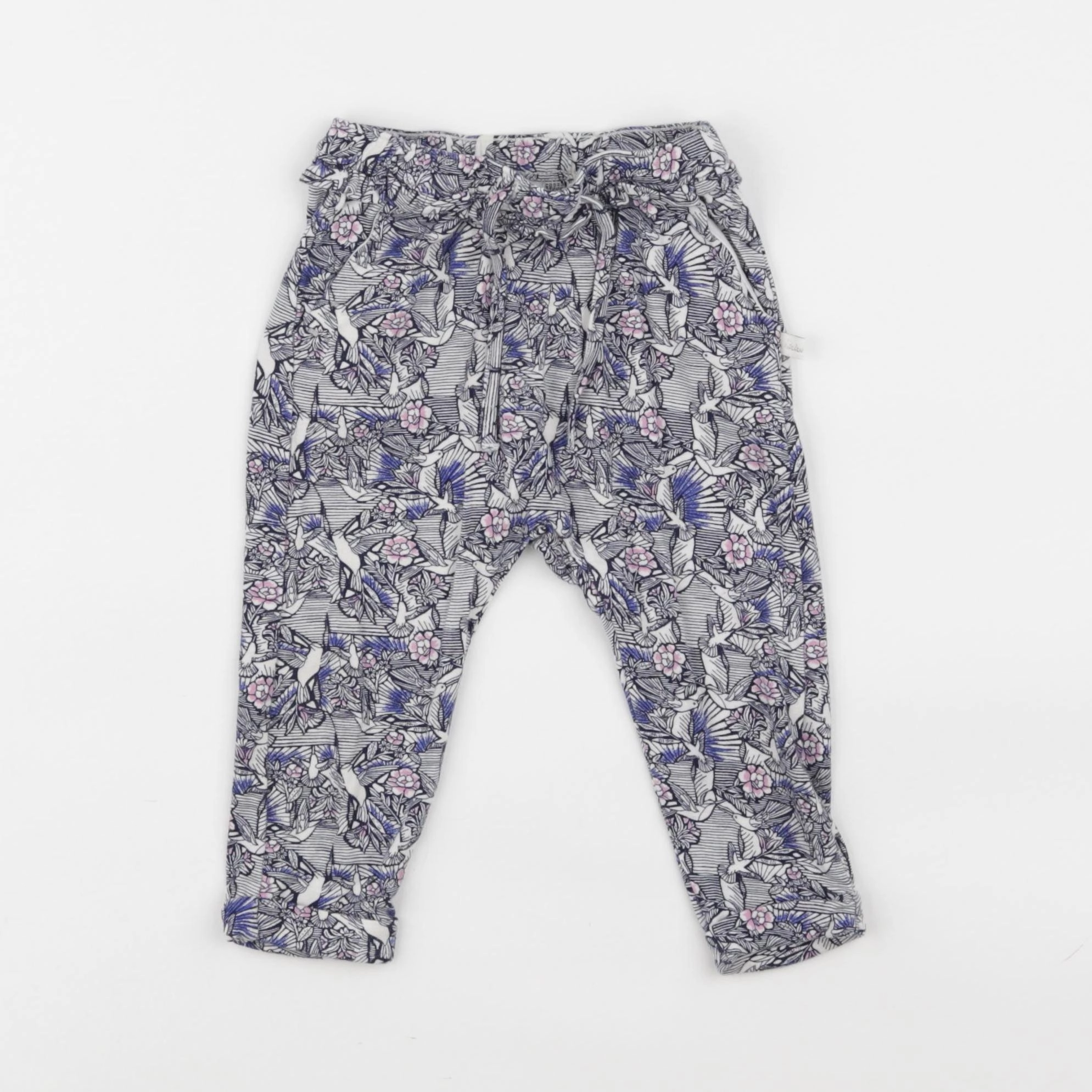 IKKS - pantalon bleu, blanc - 12 mois