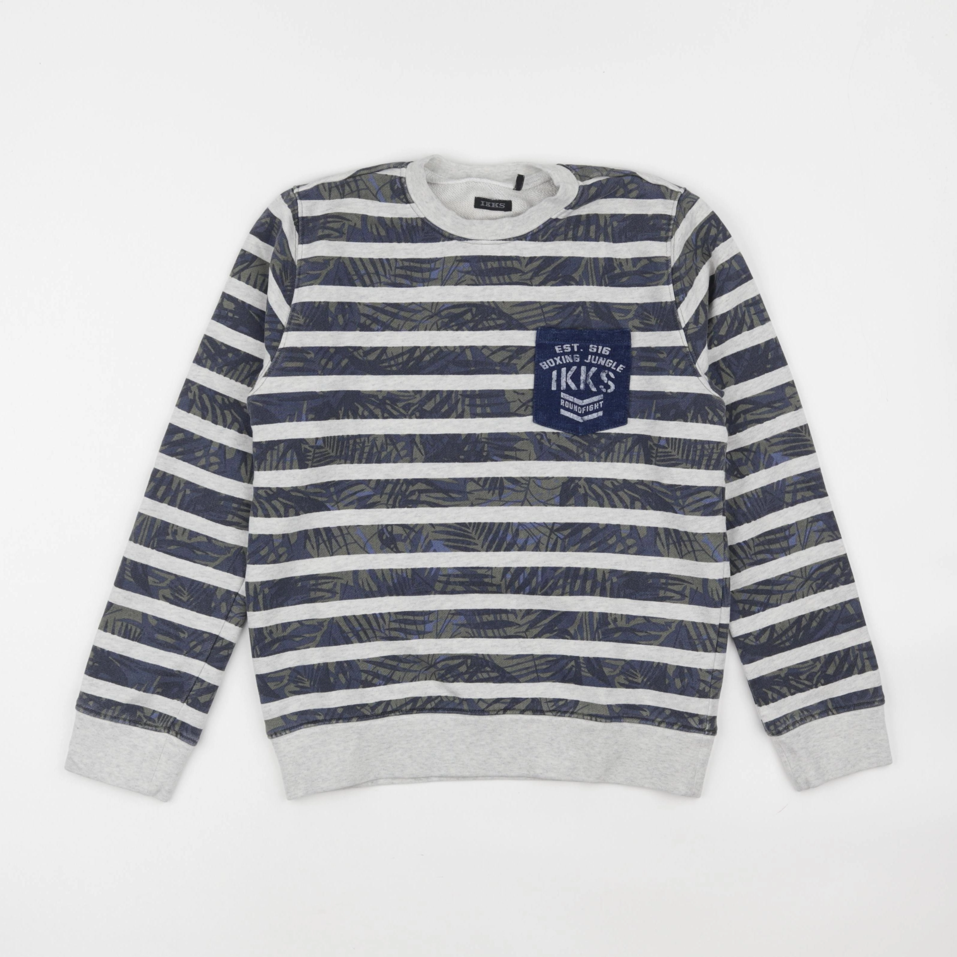 IKKS - sweat gris, vert - 10 ans