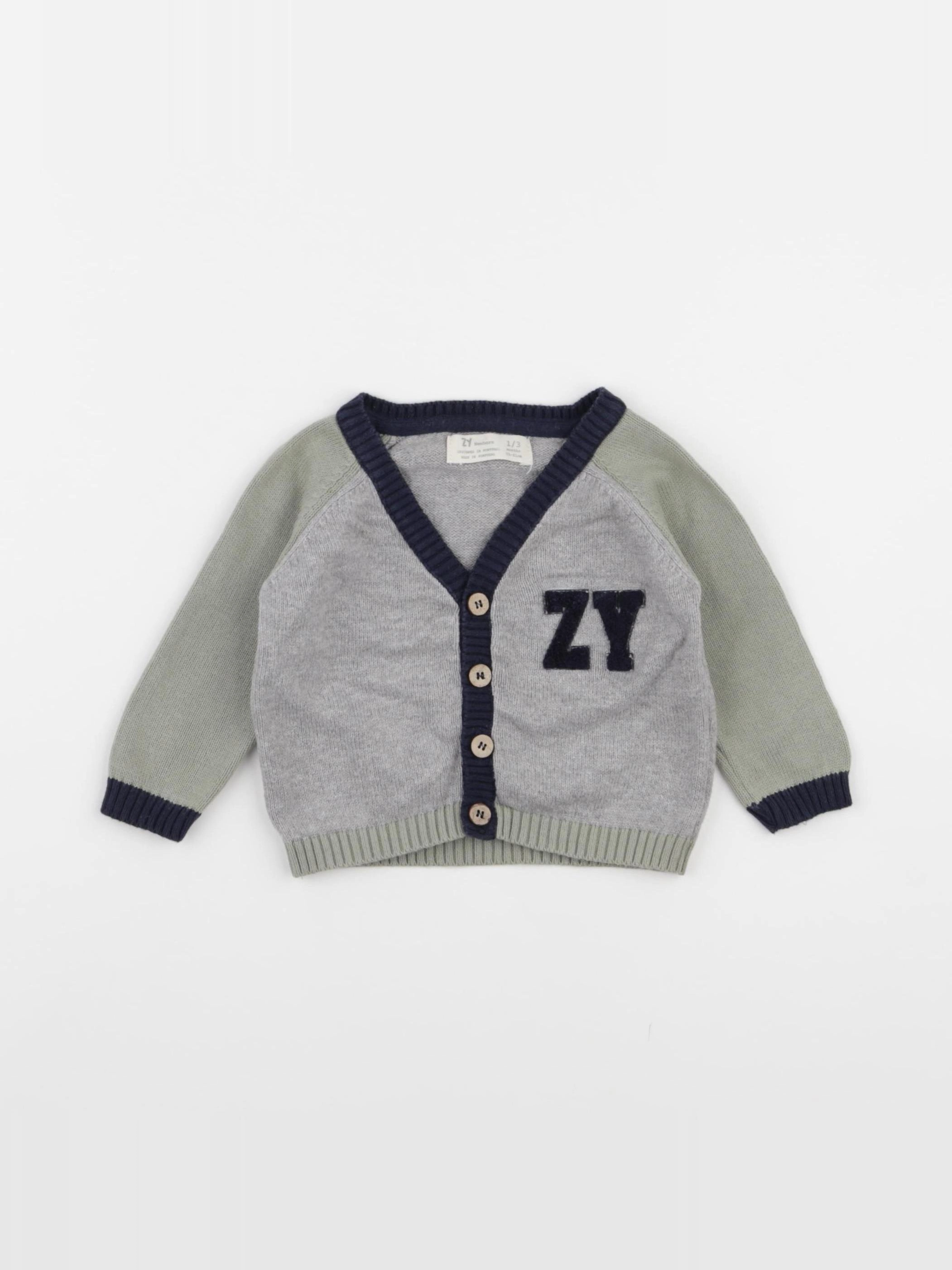 Zippy - gilet gris - 1/3 mois