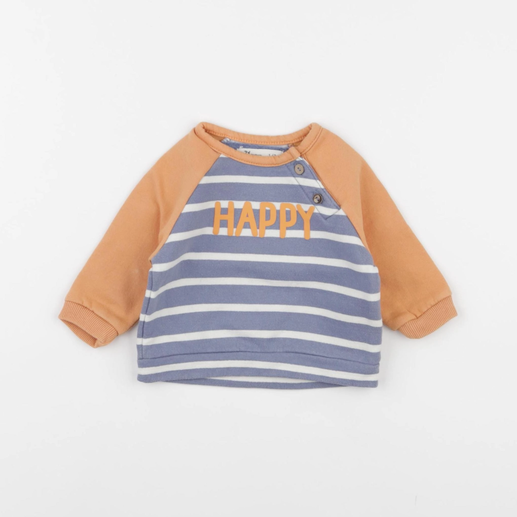 Zippy - sweat orange, bleu - 1/3 mois