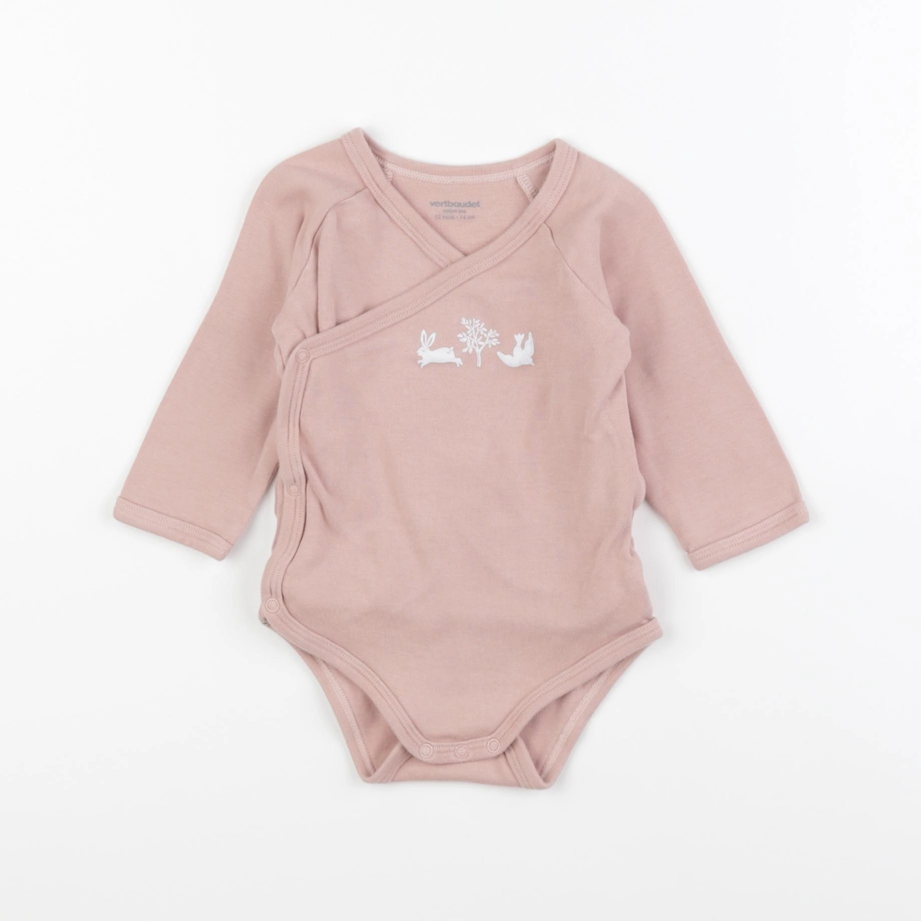 Vertbaudet - body rose - 12 mois