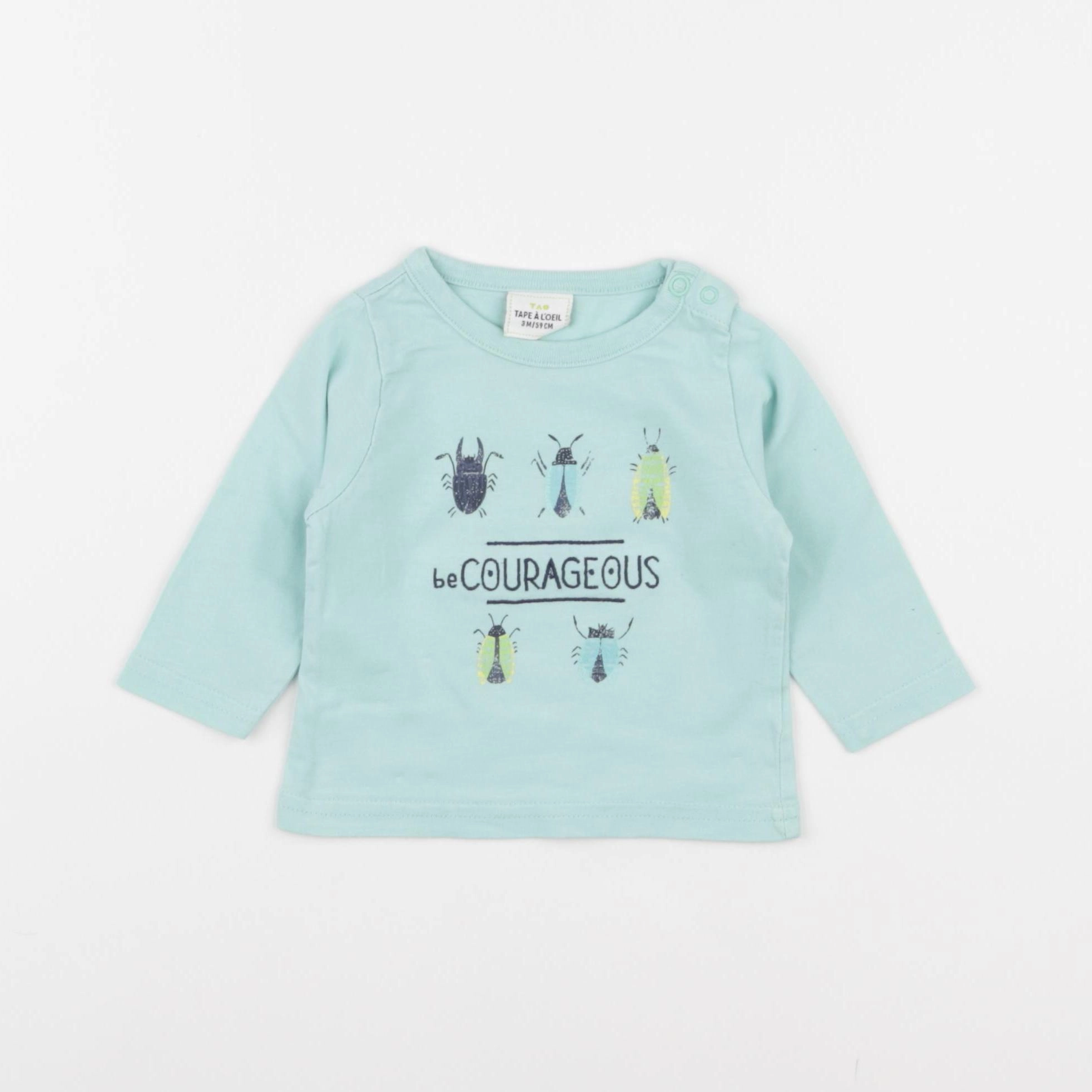 Tape à l'oeil - tee-shirt bleu - 3 mois