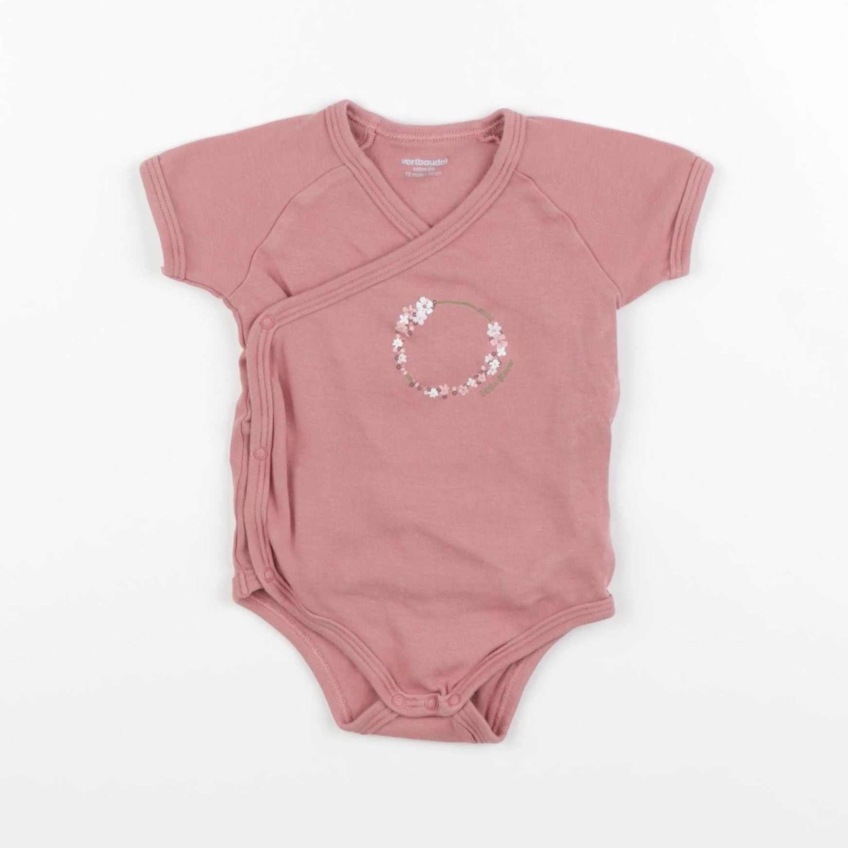 Vertbaudet - body rose - 12 mois