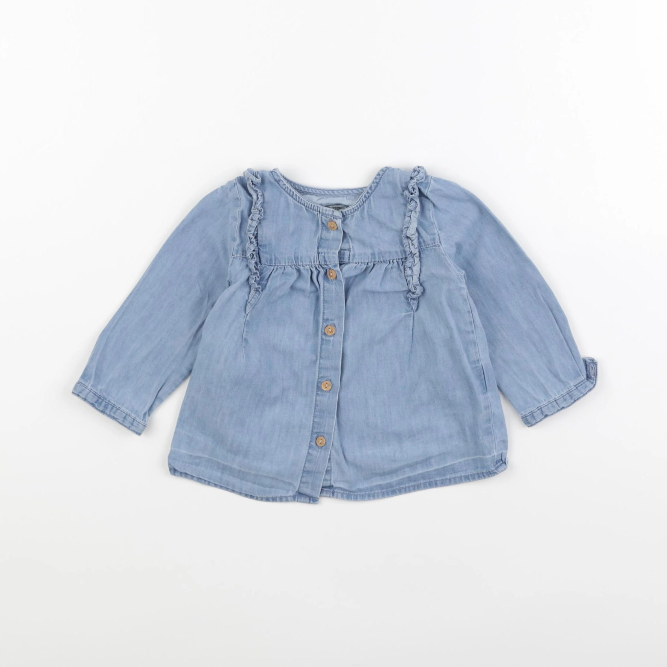 Vertbaudet - blouse bleu - 9 mois
