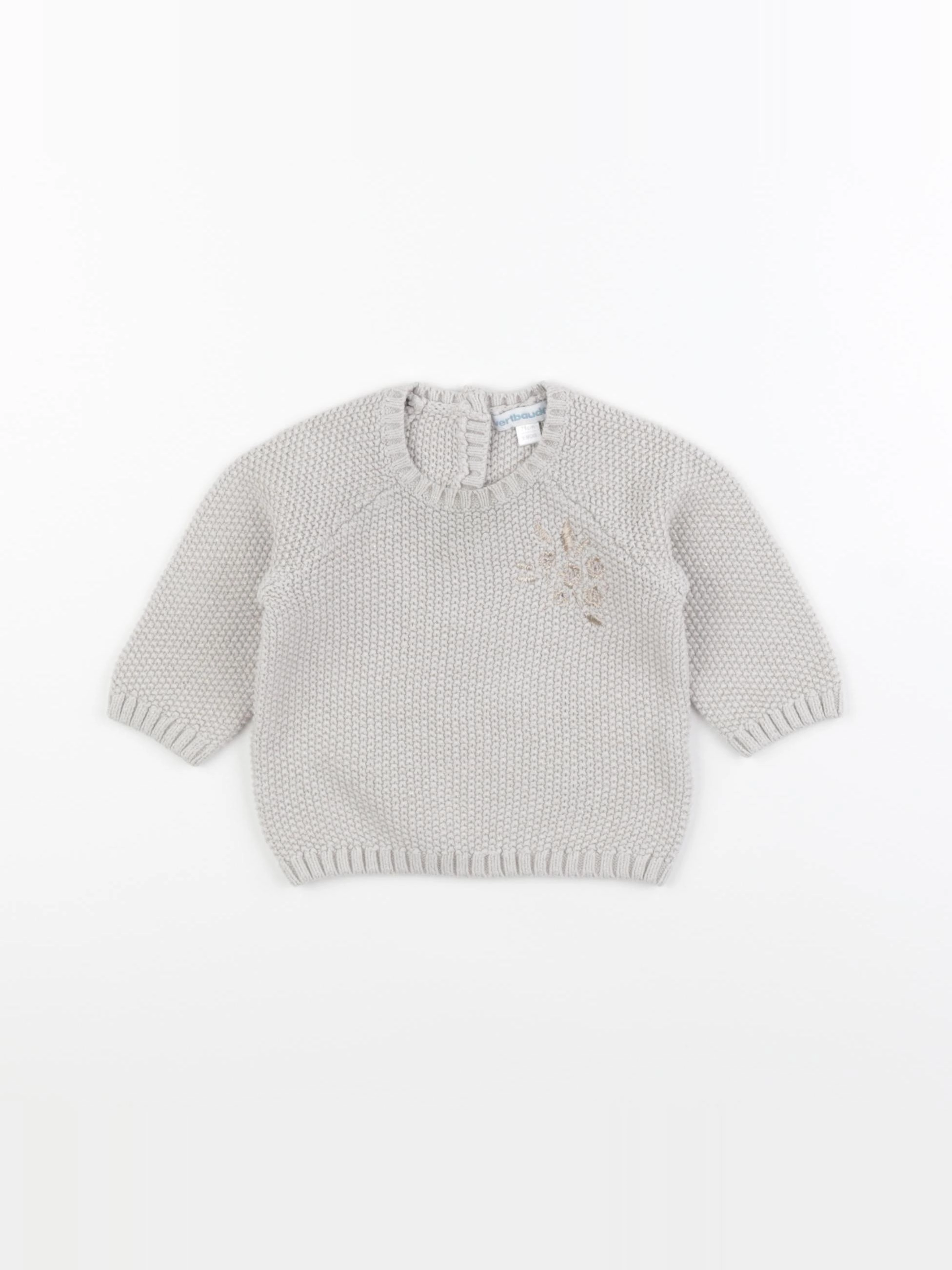 Vertbaudet - pull beige - 9 mois
