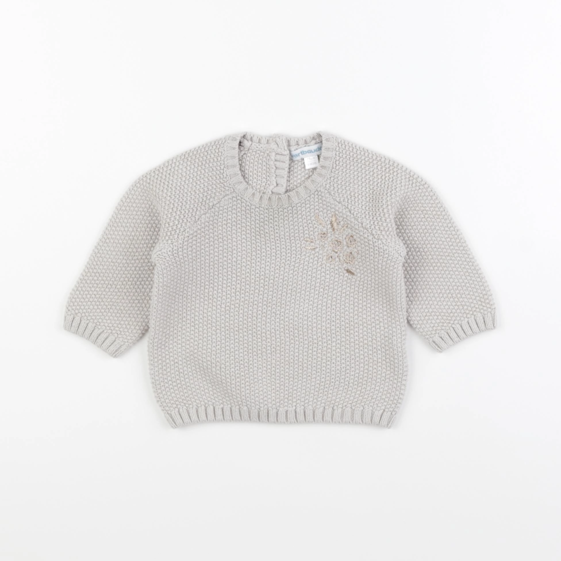Vertbaudet - pull beige - 9 mois