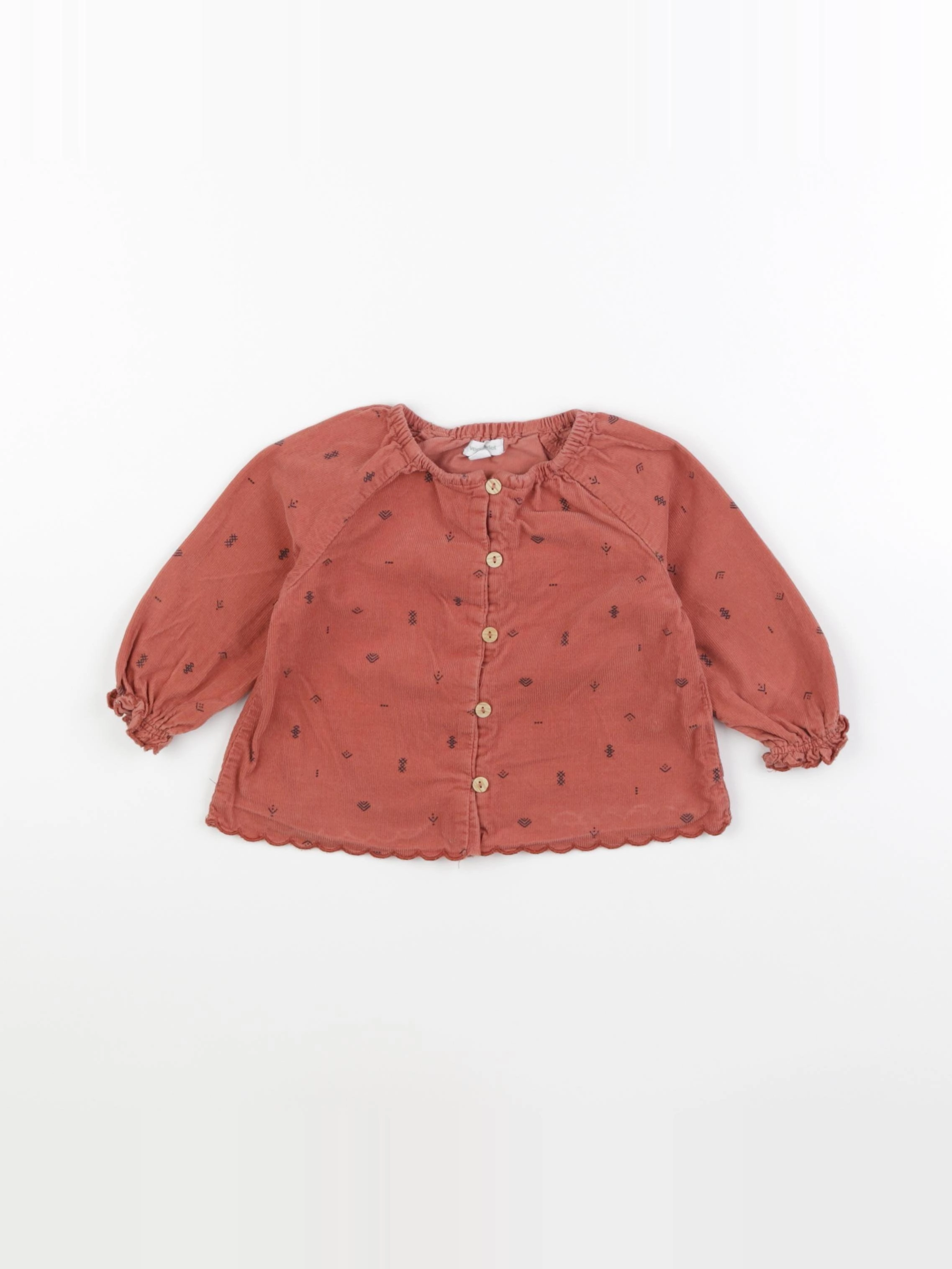 Vertbaudet - blouse rouge - 12 mois
